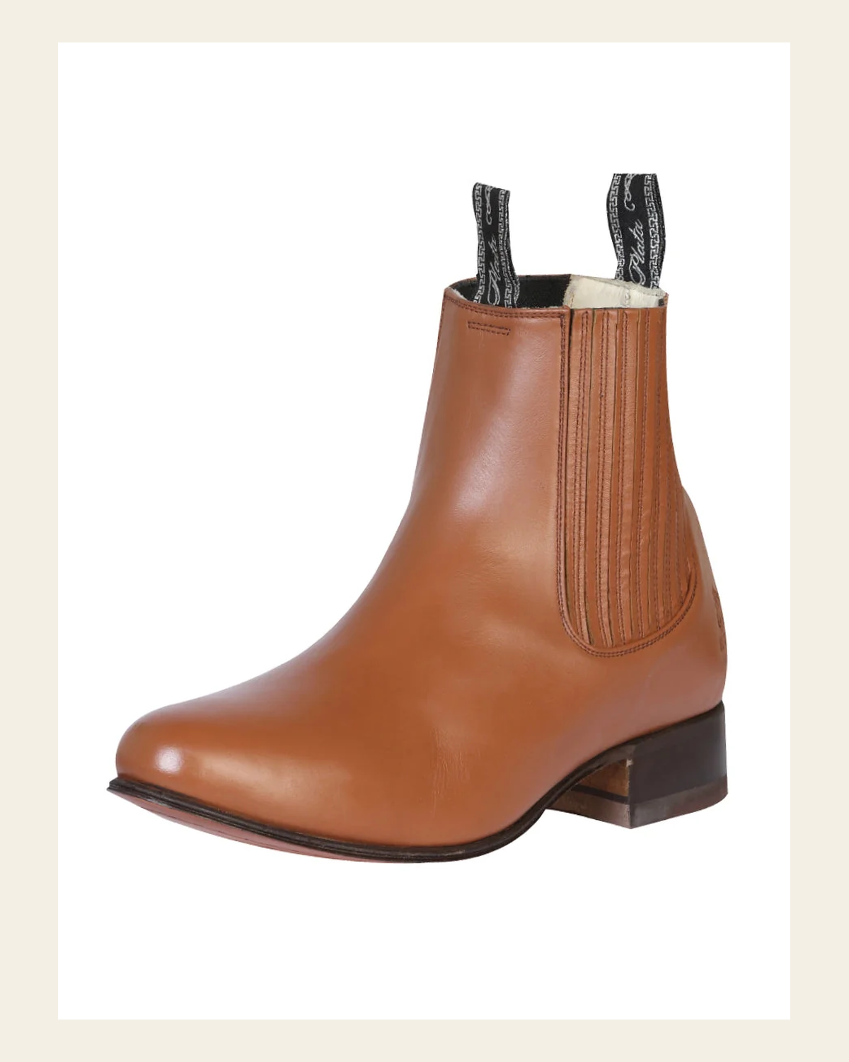 El Canelo "Plata" Men's Charro Ankle Cowboy Boot - Made in Mexico - Atlas Maple 227 on a warm cream background