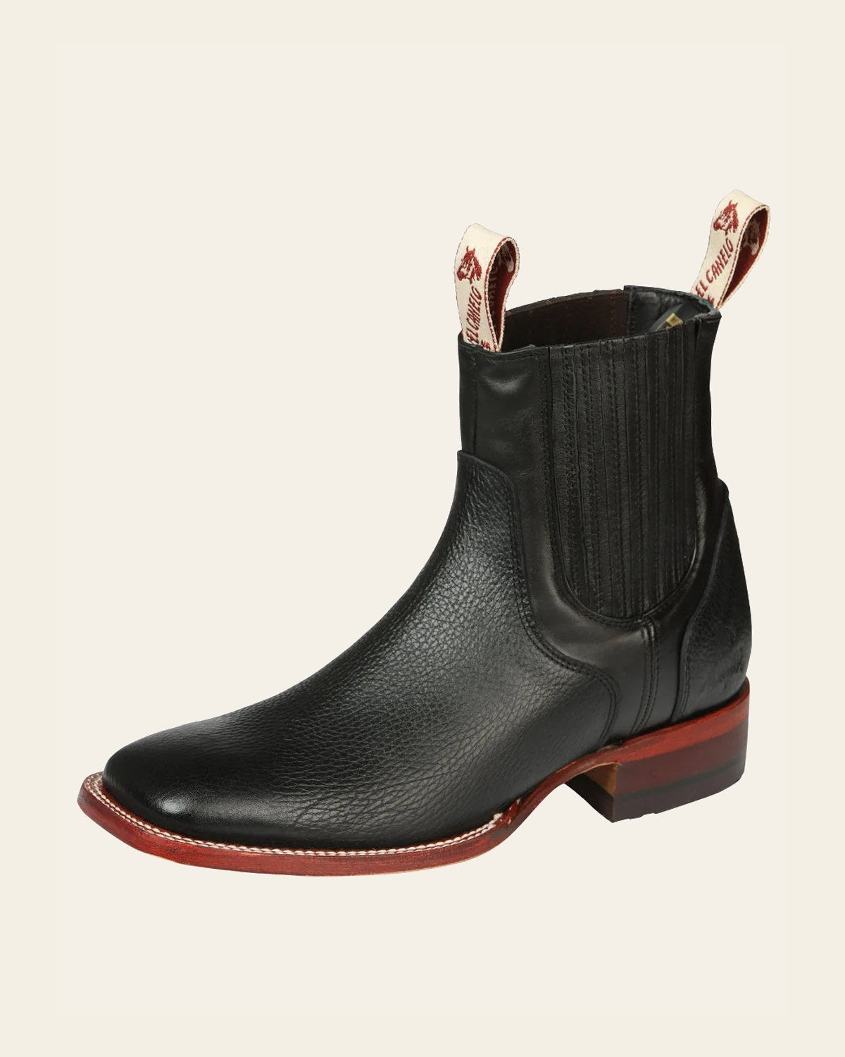 El Canelo Men’s Ankle Boots - Caisson Black 45211 on a warm cream background