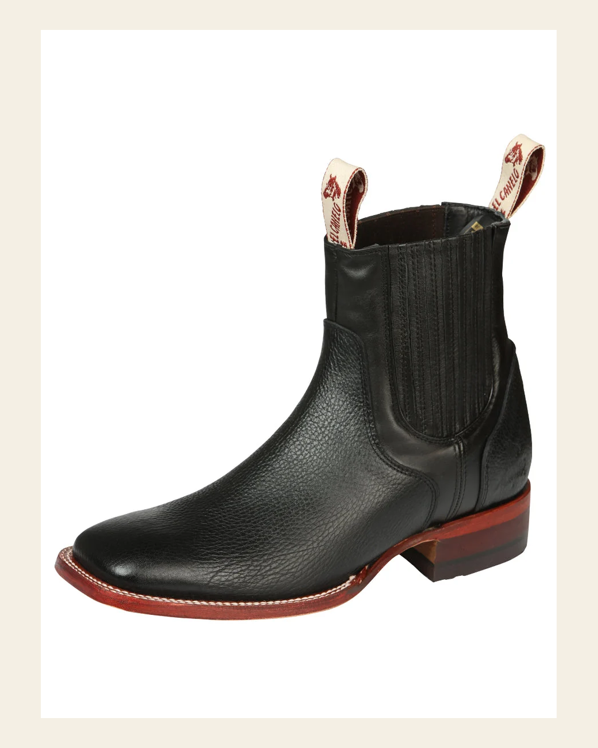 El Canelo Men’s Ankle Boots - Caisson Black 45211 on a warm cream background