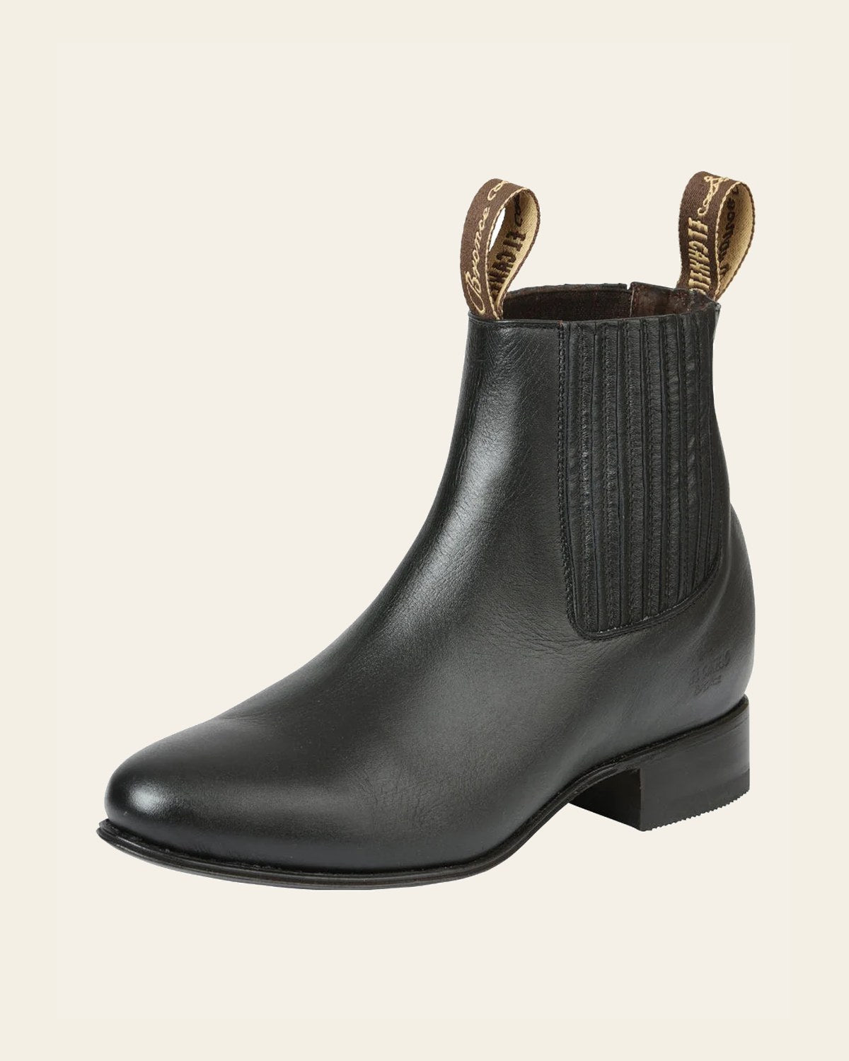 El Canelo Men’s Charro Boots - Black 45758 on a warm cream background