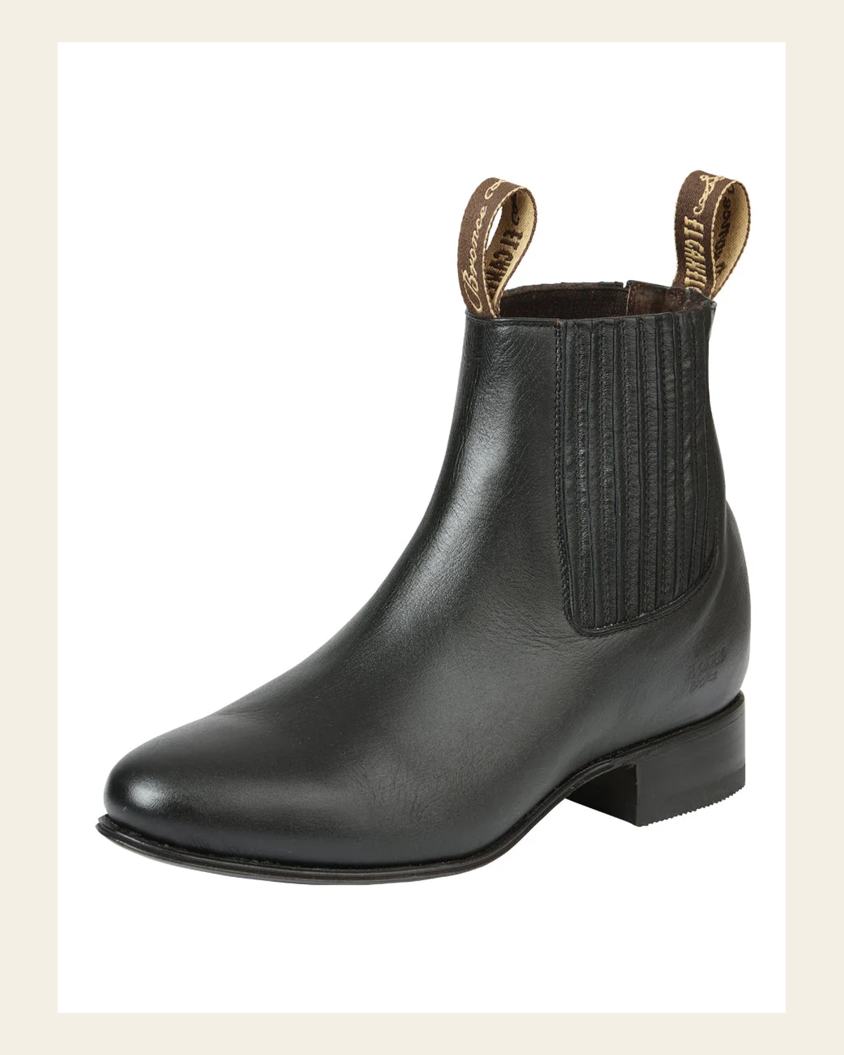 El Canelo Men’s Charro Boots - Black 45758 on a warm cream background