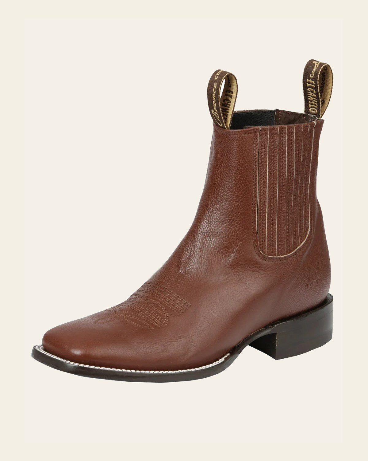 El Canelo Men’s Leather Boot - Sheedron 45753 on a warm cream background