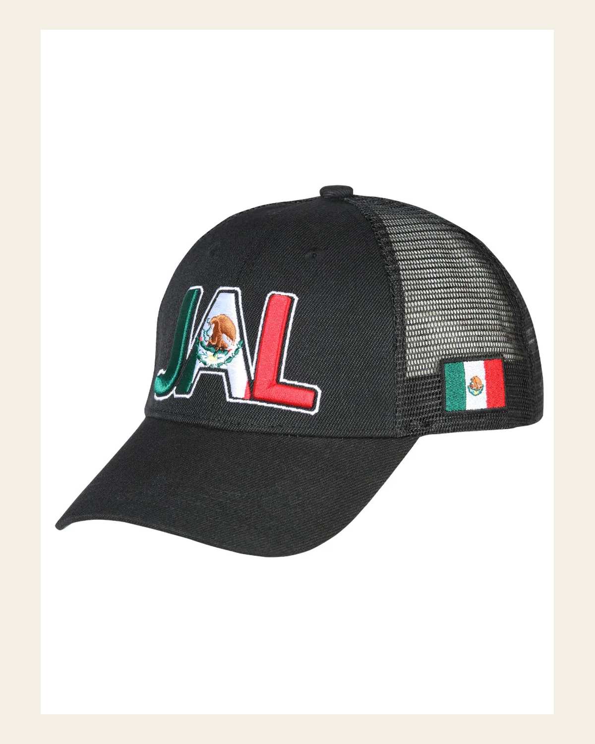 El General CB/JAL Hat- Black 44782 on a warm cream background
