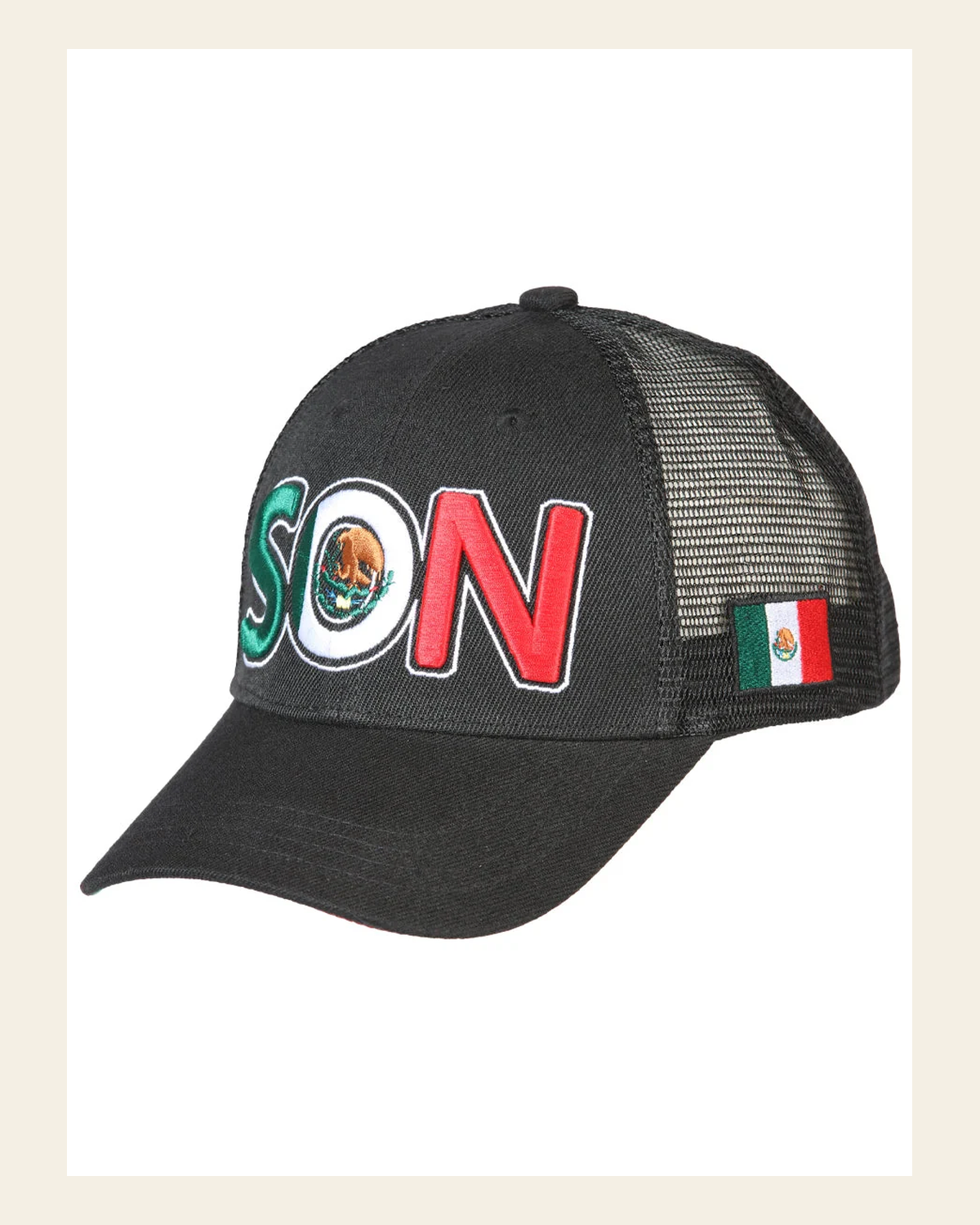 El General CB/SON Hat- Black 44800 on a warm cream background
