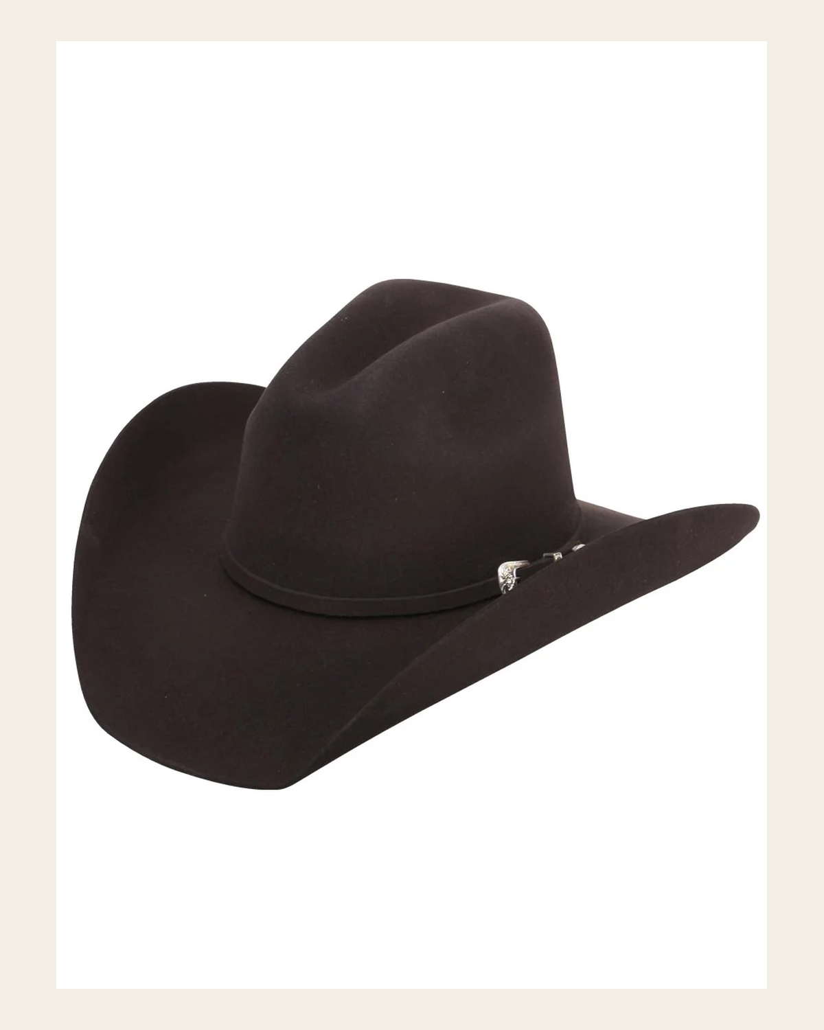 El General 50X Premium Wool Cowboy Hat Made in Mexico – Style "Rosendo" Brown 35008 on a warm cream background
