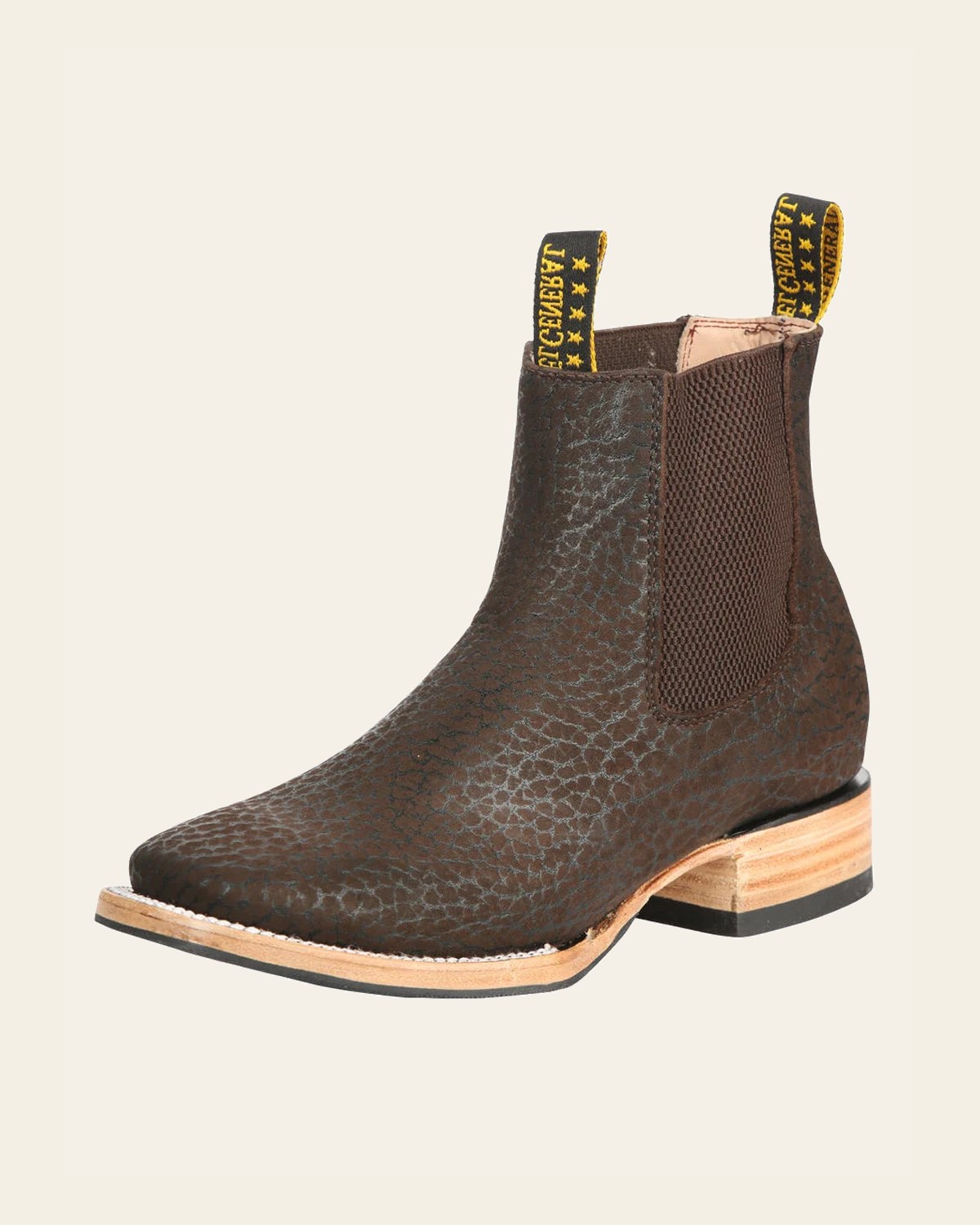 El General Men’s Ankle Boots - Bull Shoulder Leather Moka 45341 on a warm cream background