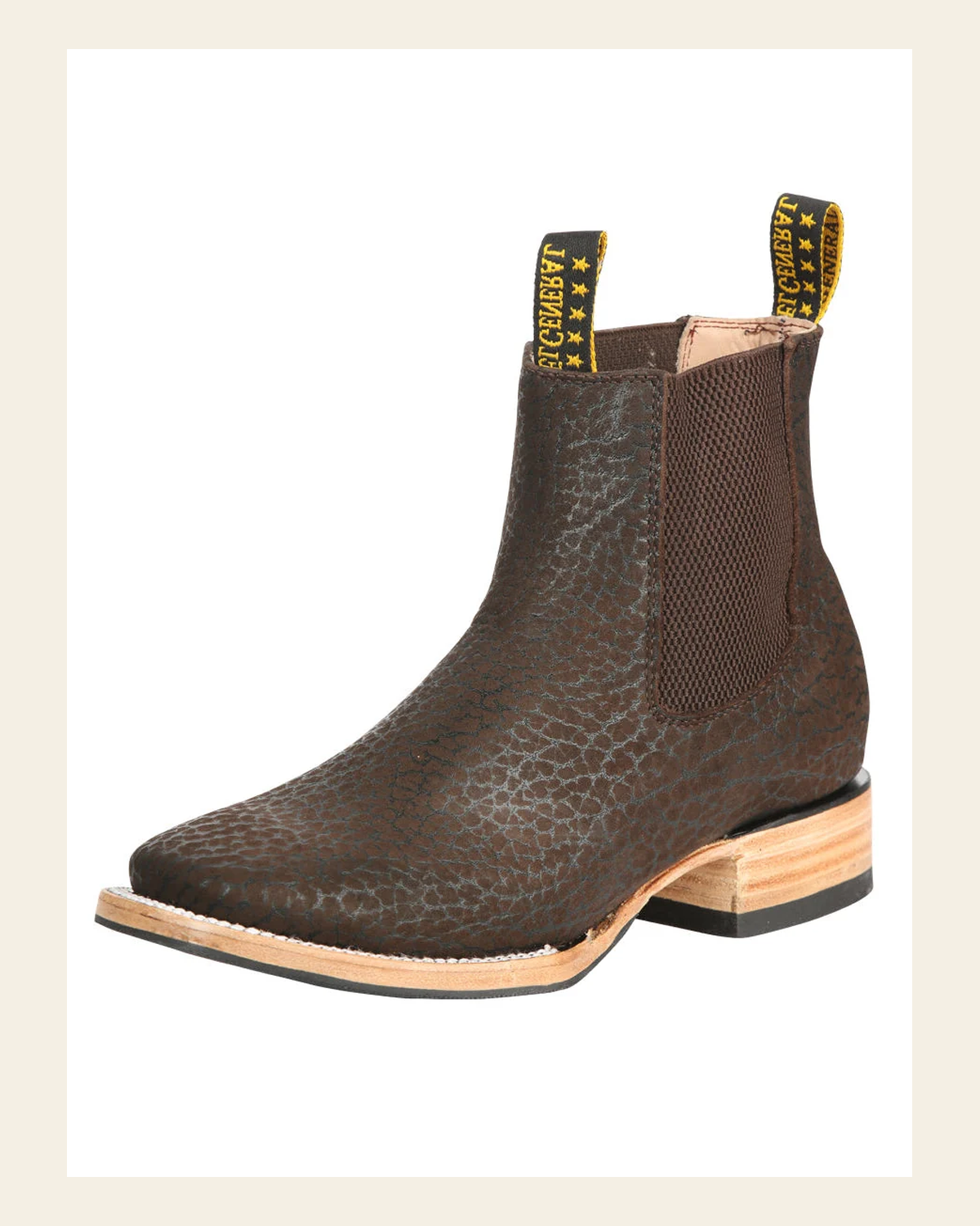 El General Men’s Ankle Boots - Bull Shoulder Leather Moka 45341 on a warm cream background