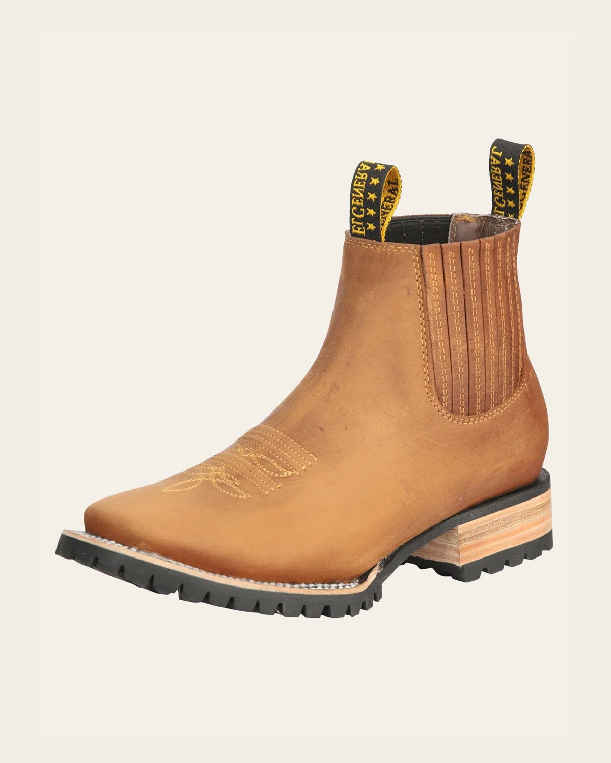 El General Men’s Ankle Boots - Crazy Horse Papaya 45342 on a warm cream background