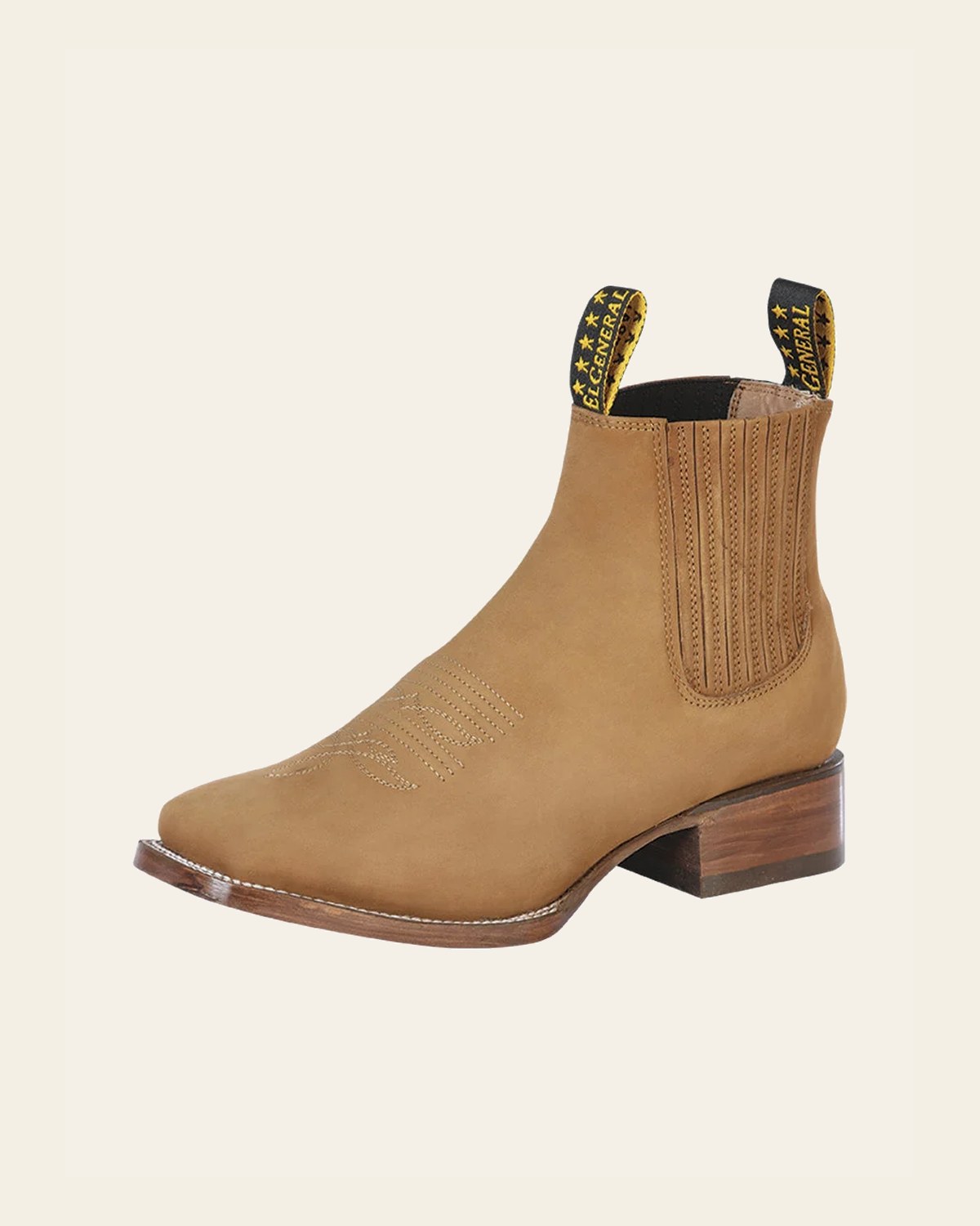 El General Men’s Ankle Boots - Nobuck Old Gold 126196 on a warm cream background