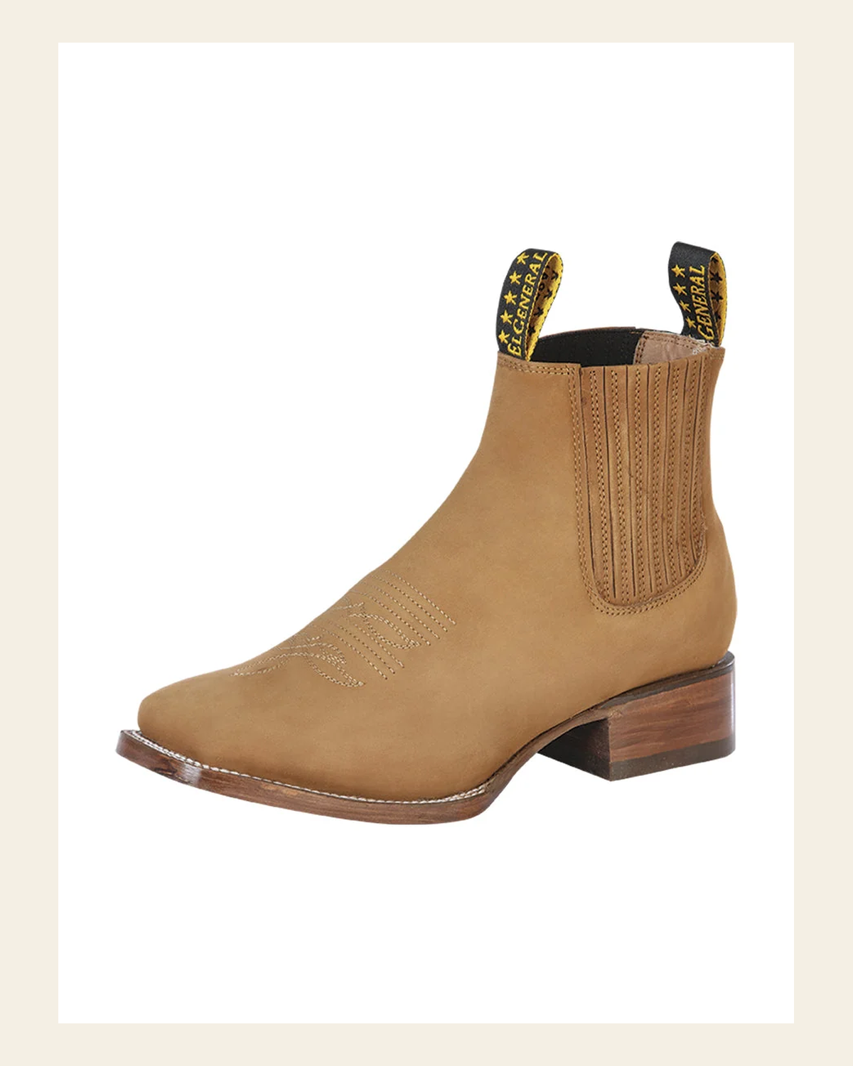 El General Men’s Ankle Boots - Nobuck Old Gold 126196 on a warm cream background