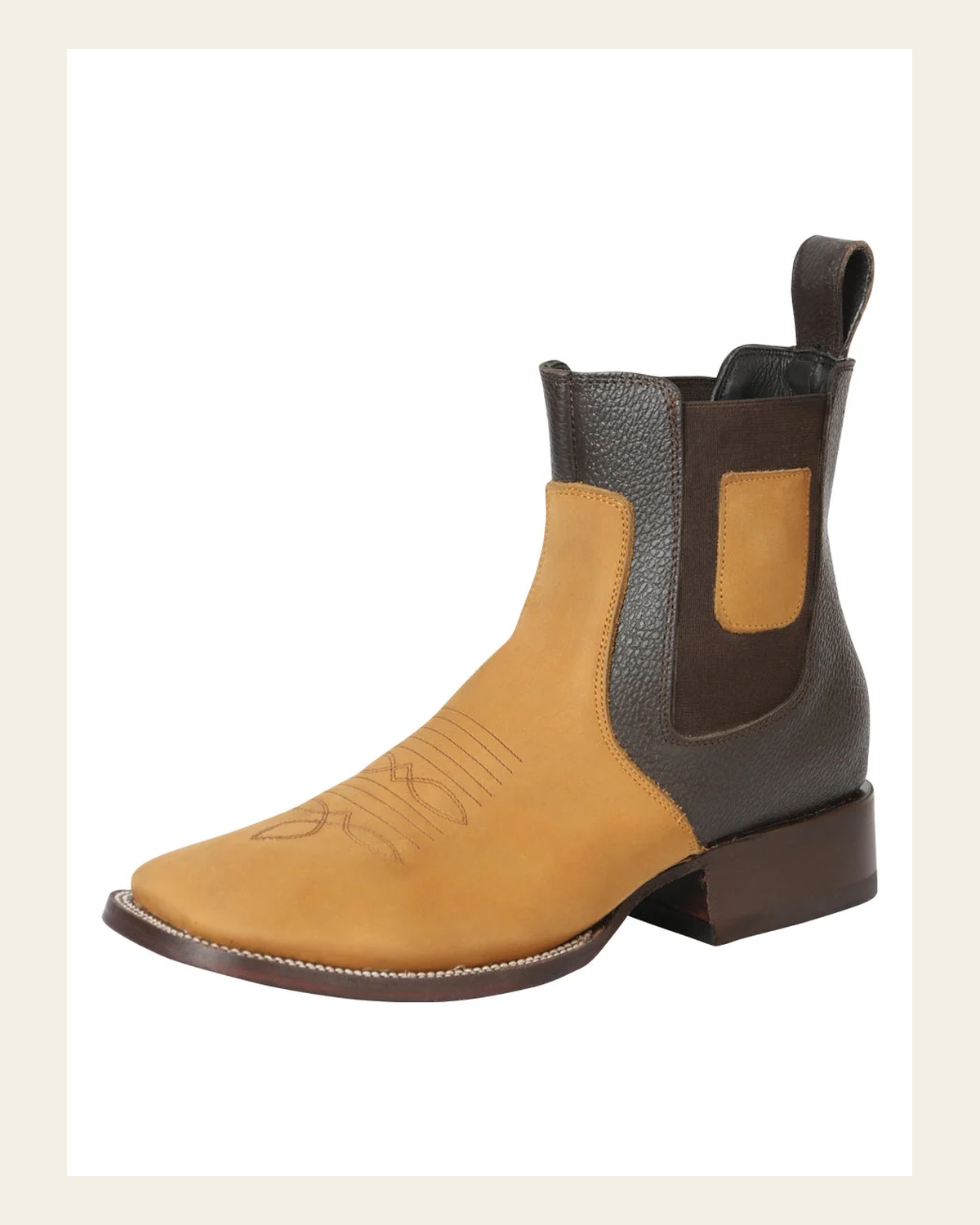 El General Men’s Nobuck Ankle Boots - Honey 45582 on a warm cream background