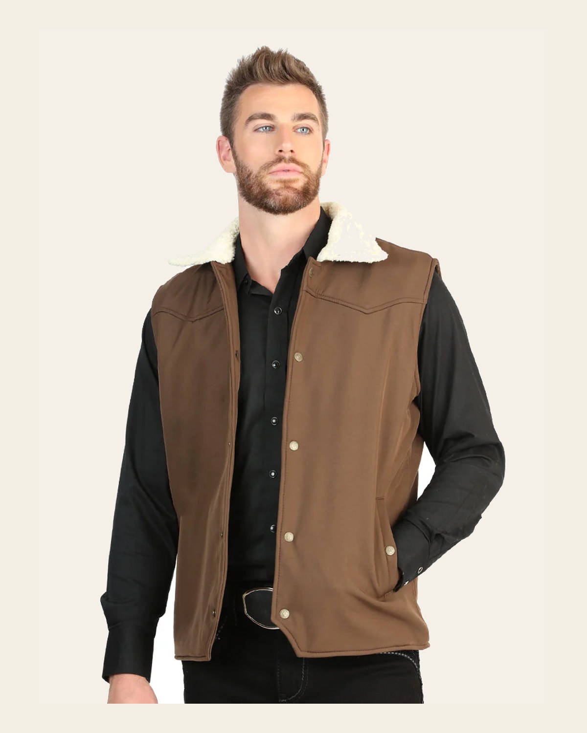 El General Men’s Vest - Brown 45645 on a warm cream background