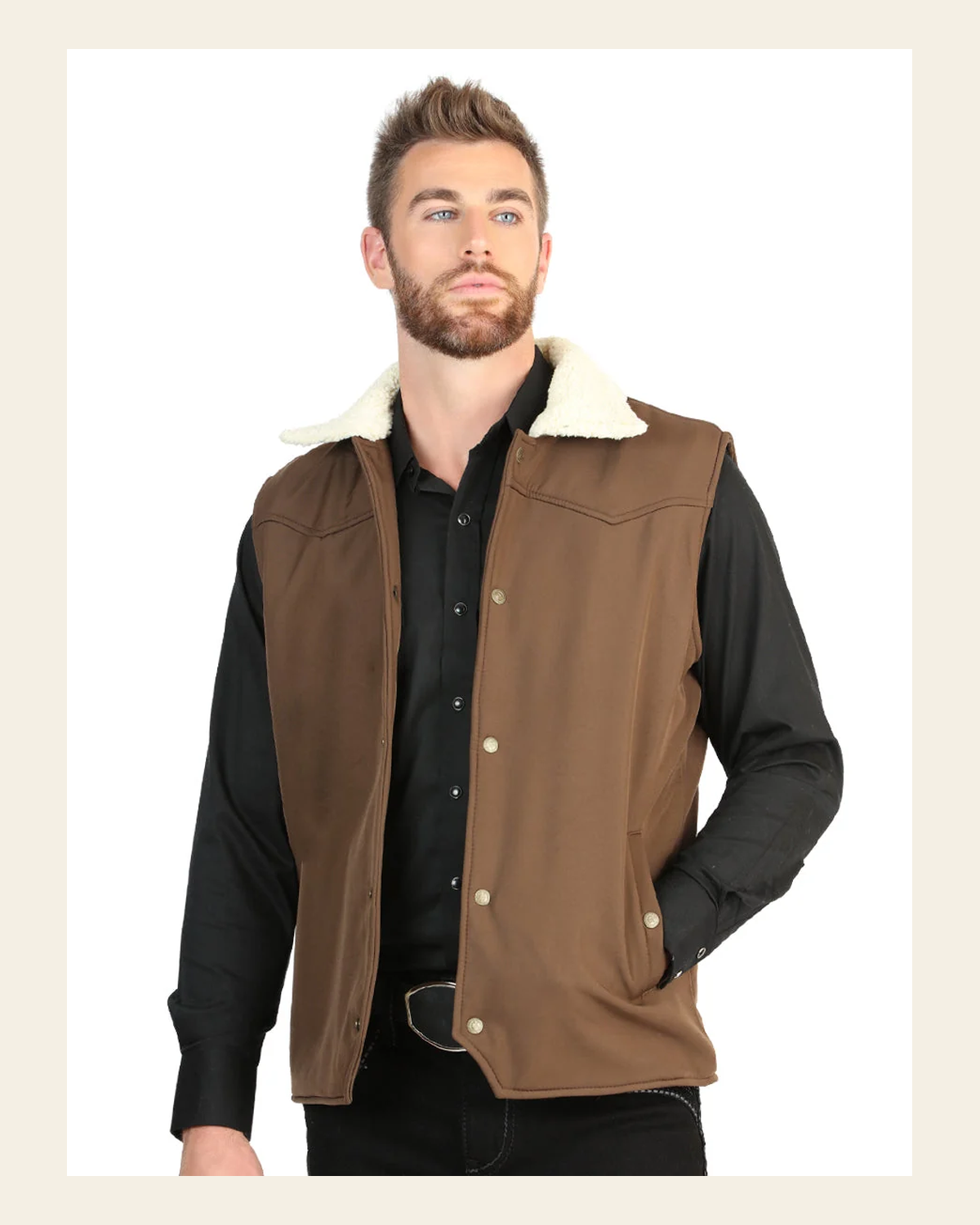 El General Men’s Vest - Brown 45645 on a warm cream background