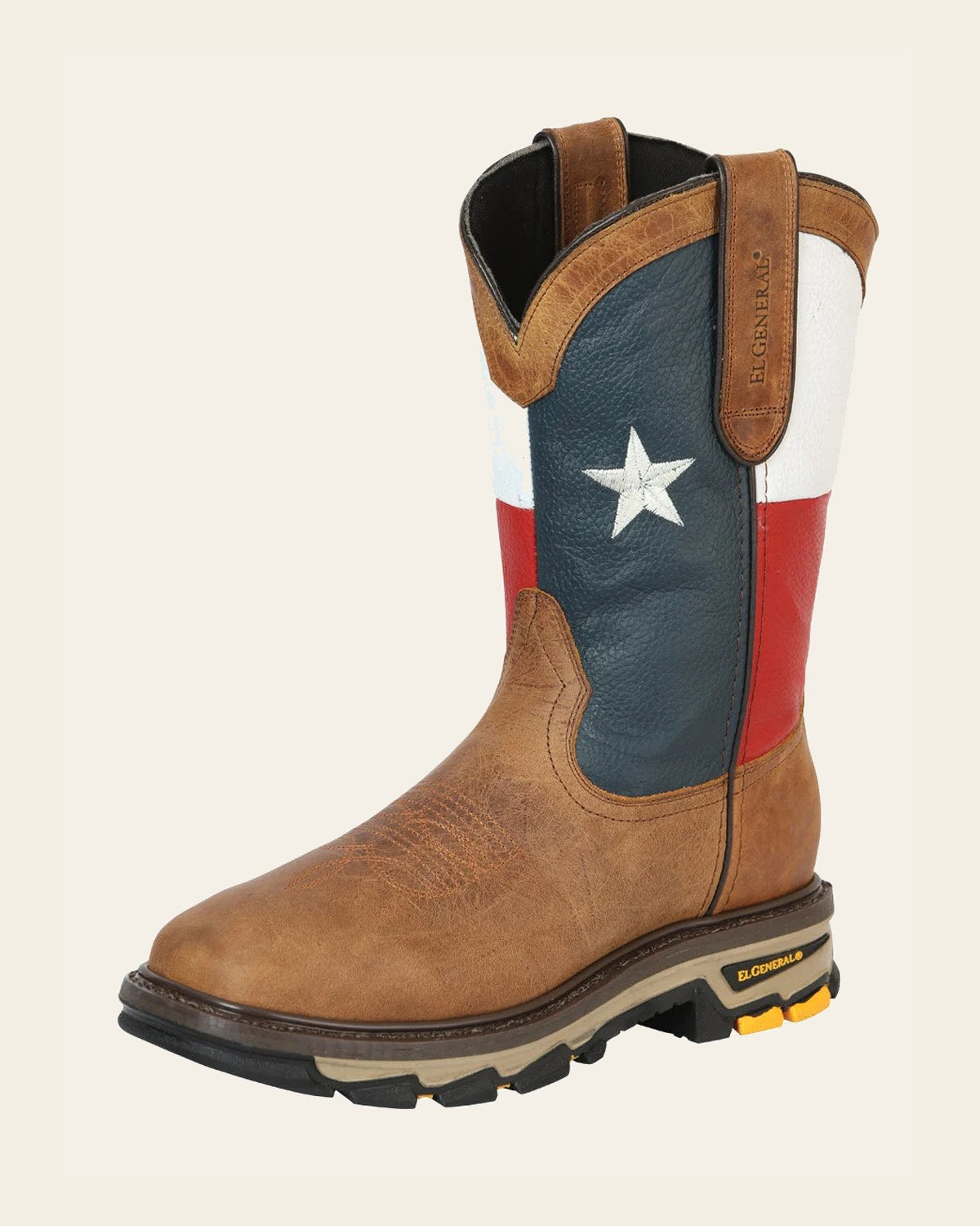 El General Men’s Work Boot Alazán - Mantequilla 44750 on a warm cream background