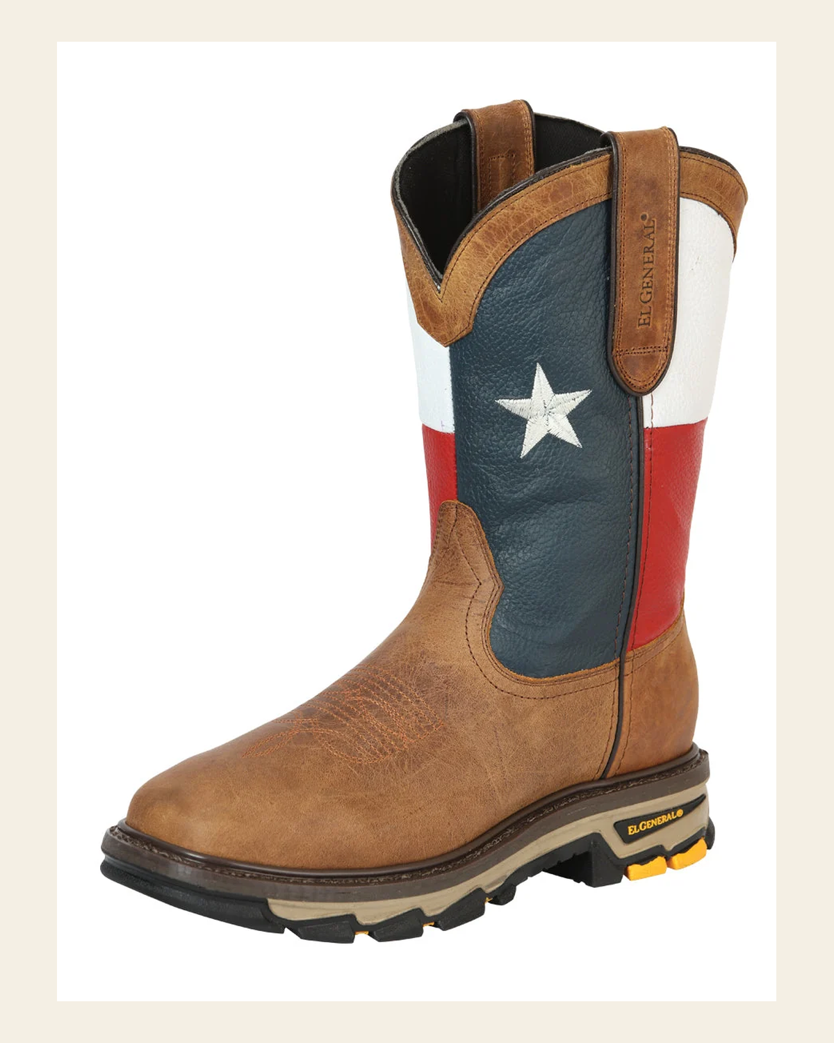 El General Men’s Work Boot Alazán - Mantequilla 44750 on a warm cream background