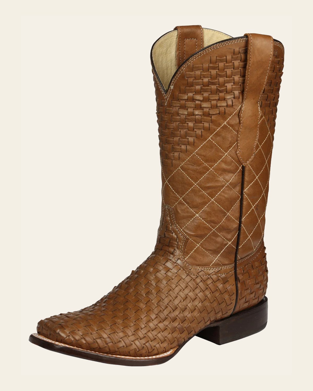 El General Men's Rodeo Boots Petatillo Leather - Orix 45439 on a warm cream background