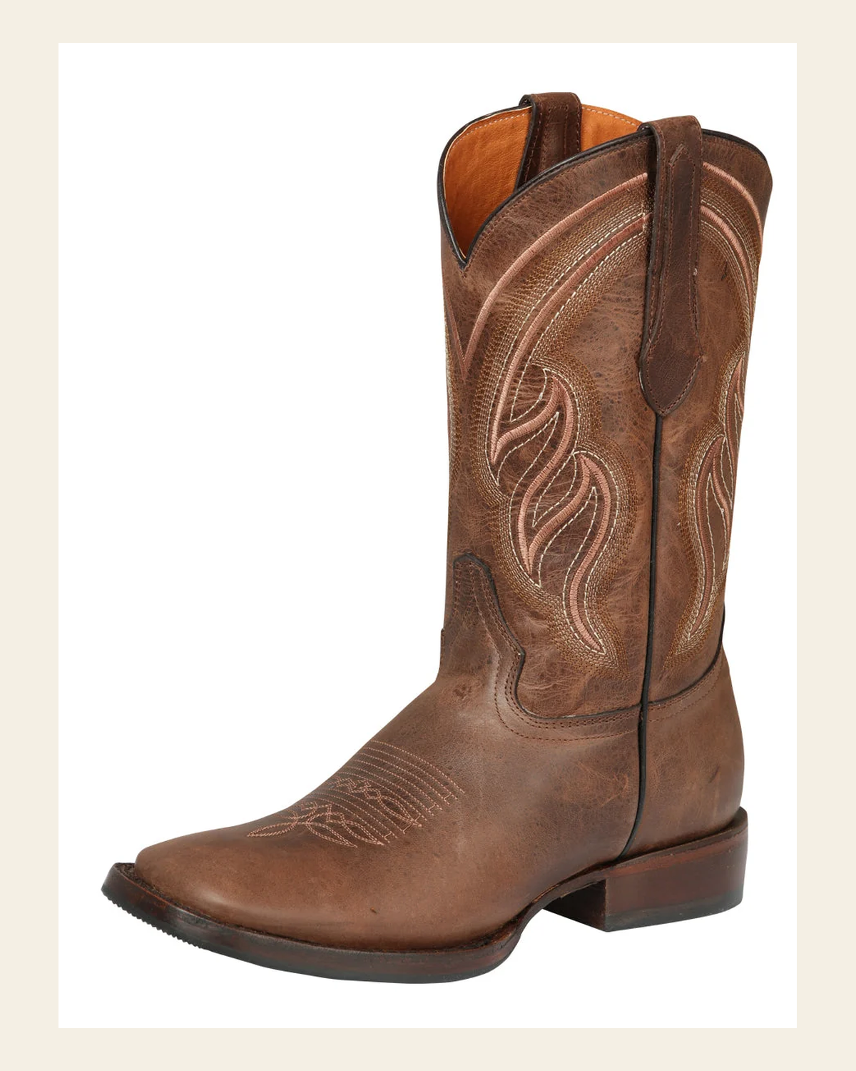 El General Rodeo Boot - Alazán Brown 44860 on a warm cream background