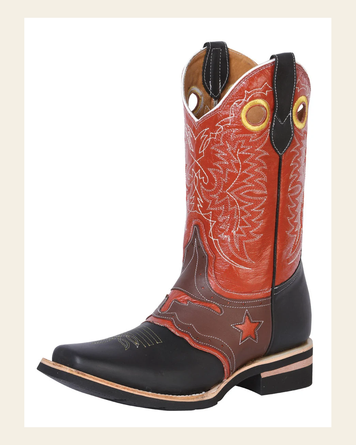El General Rodeo Boot - Crazy Black 33305 on a warm cream background