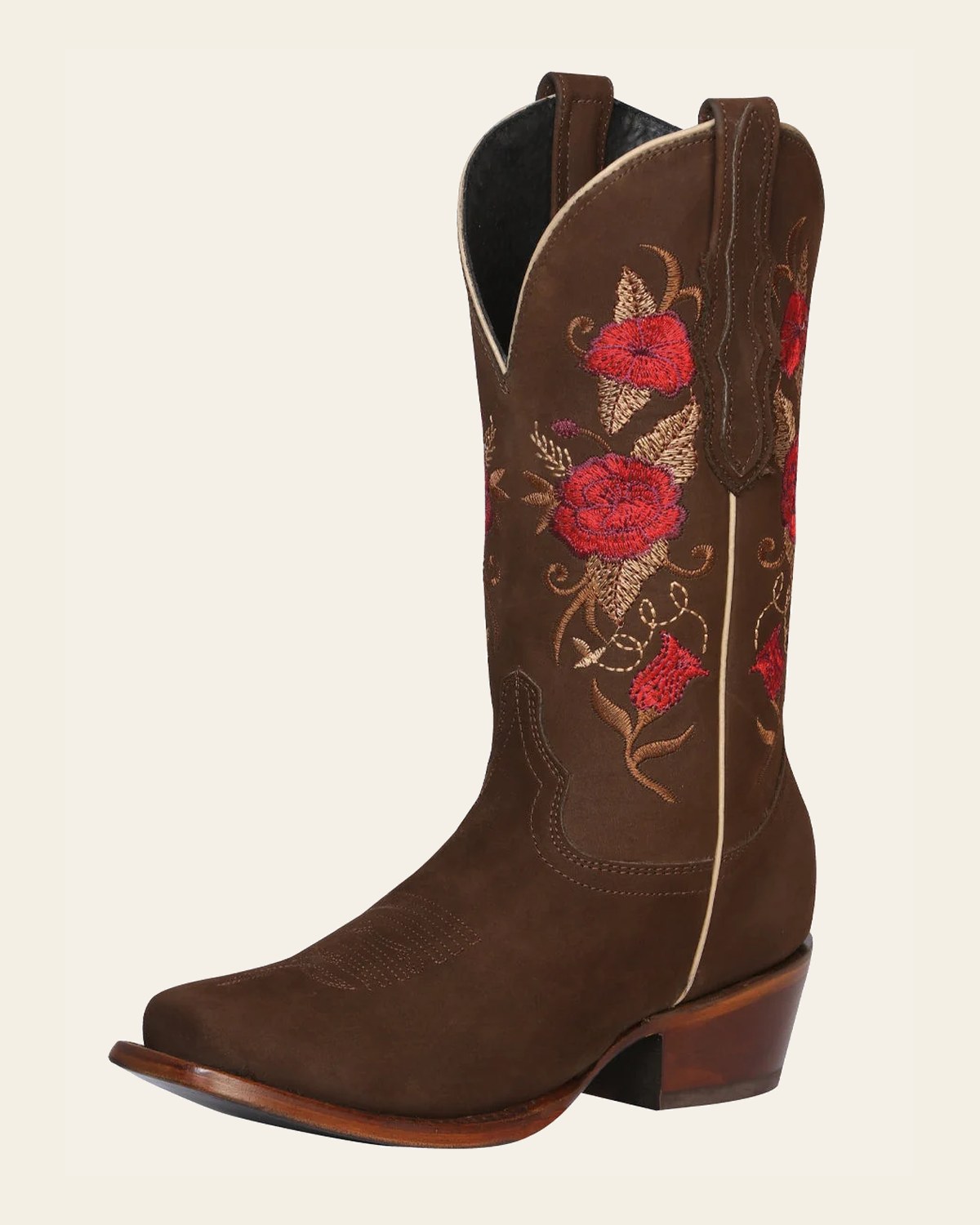 El General Rodeo Boot - Suede Brown 42025 on a warm cream background