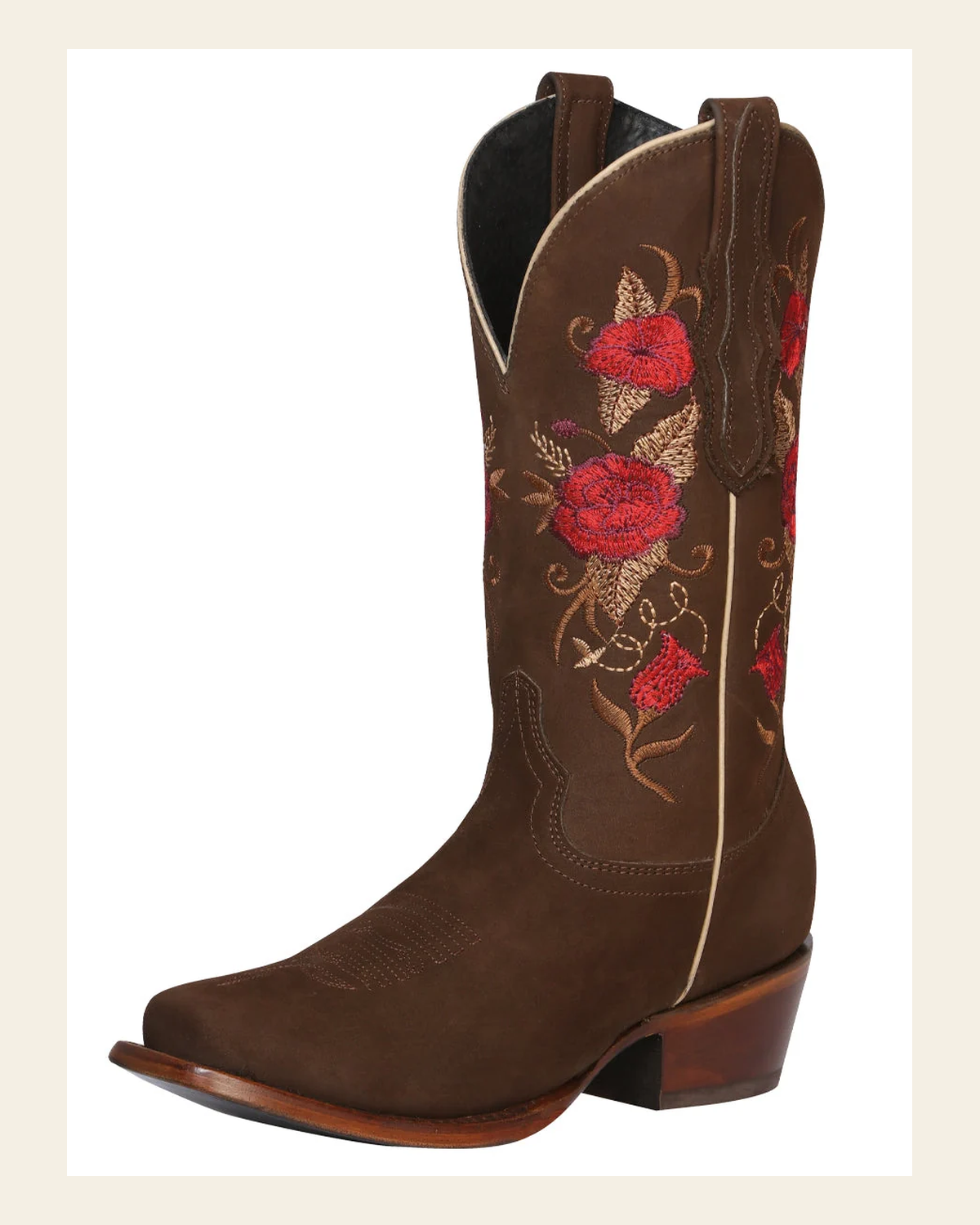 El General Rodeo Boot - Suede Brown 42025 on a warm cream background