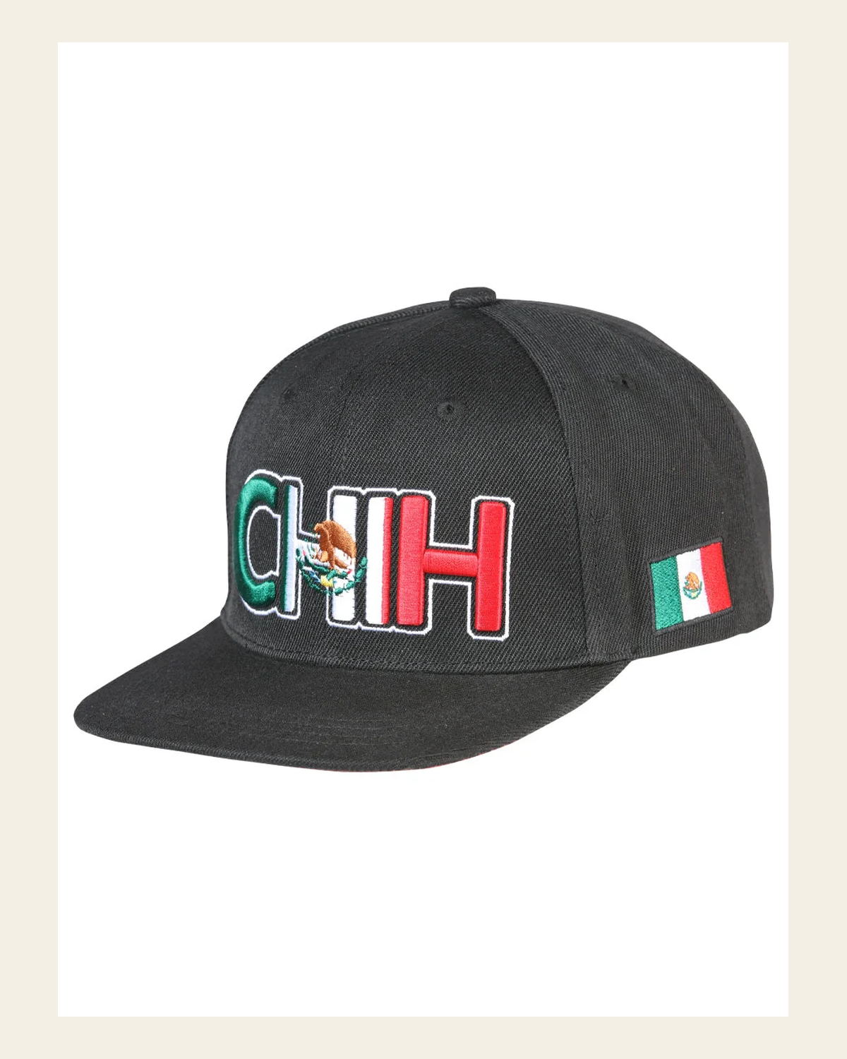 El General SB/CHIH Hat- Black 44785 on a warm cream background
