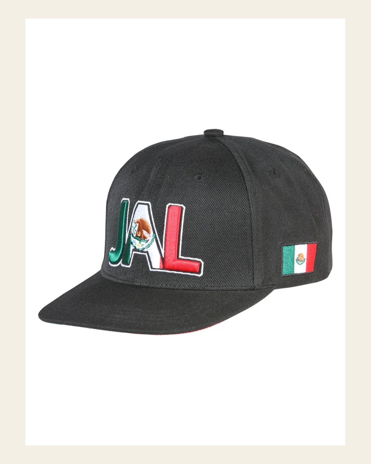 El General SB/JAL Hat- Black 44781 on a warm cream background