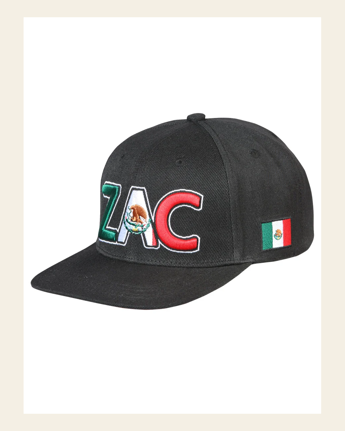 El General SB/ZAC Hat- Black 44779 on a warm cream background