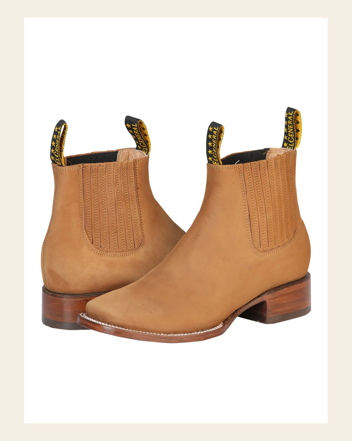 El General Square Toe Ankle Boot - Vintage Gold 126193 on a warm cream background
