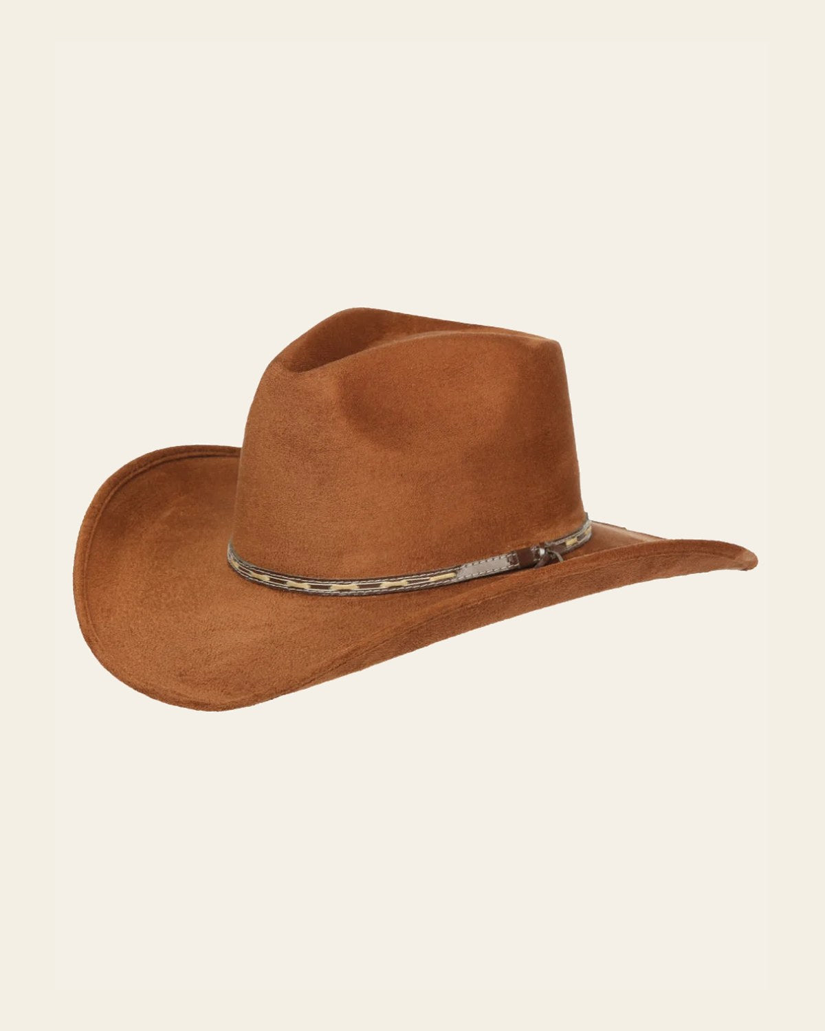 El General Adult Unisex Suede Western Cowboy Hat - Tobacco 44249 on a warm cream background
