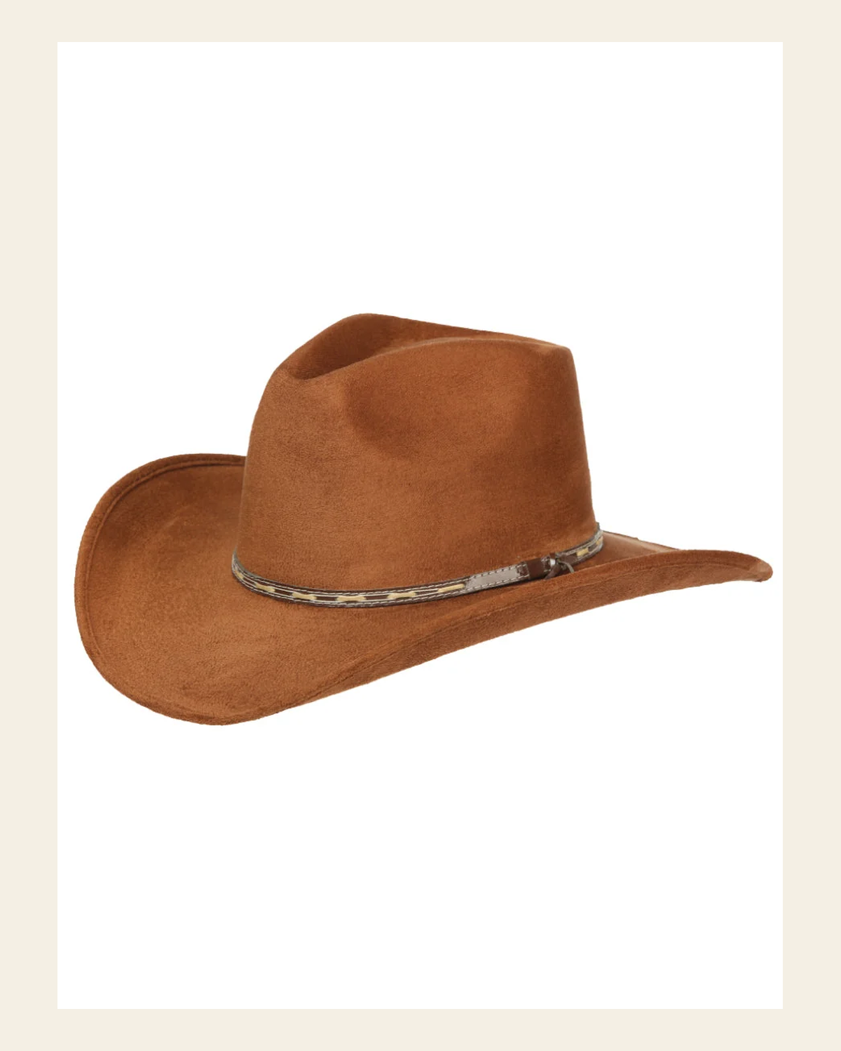 El General Adult Unisex Suede Western Cowboy Hat - Tobacco 44249 on a warm cream background
