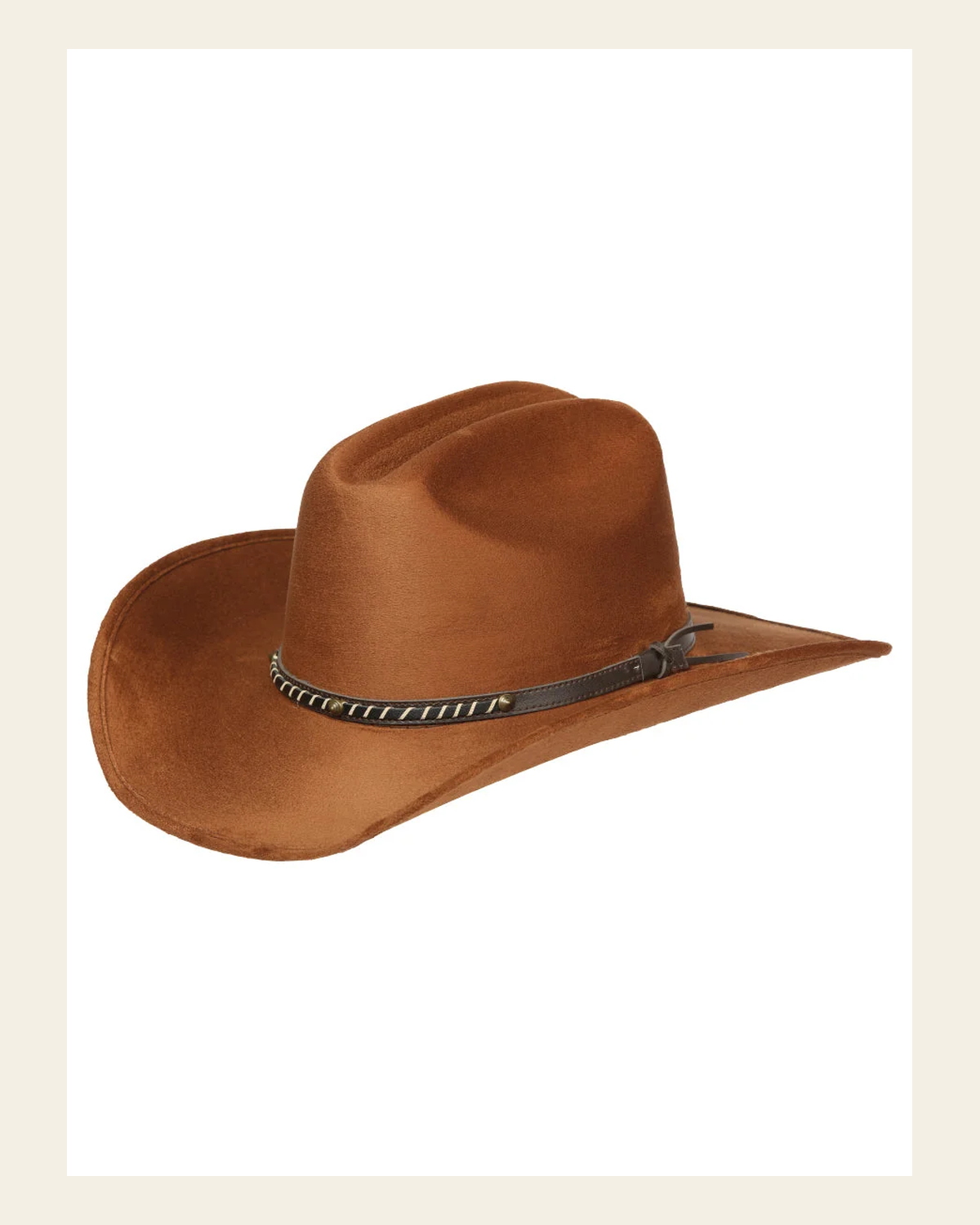 El General Adult Unisex Suede Western Cowboy Hat - Tobacco 44257 on a warm cream background