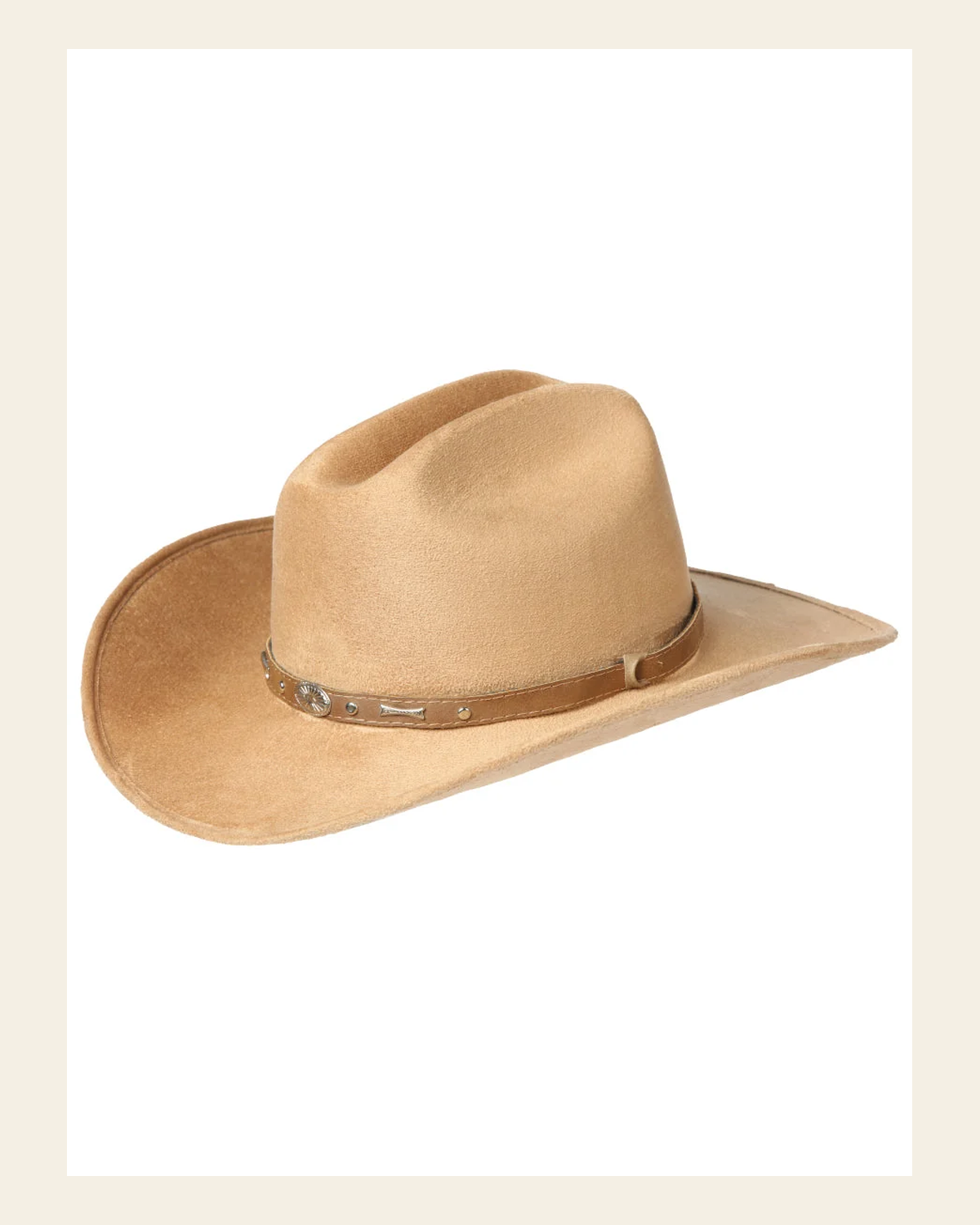 El General Kids Unisex Suede Western Cowboy Hat - Camel 44245 on a warm cream background