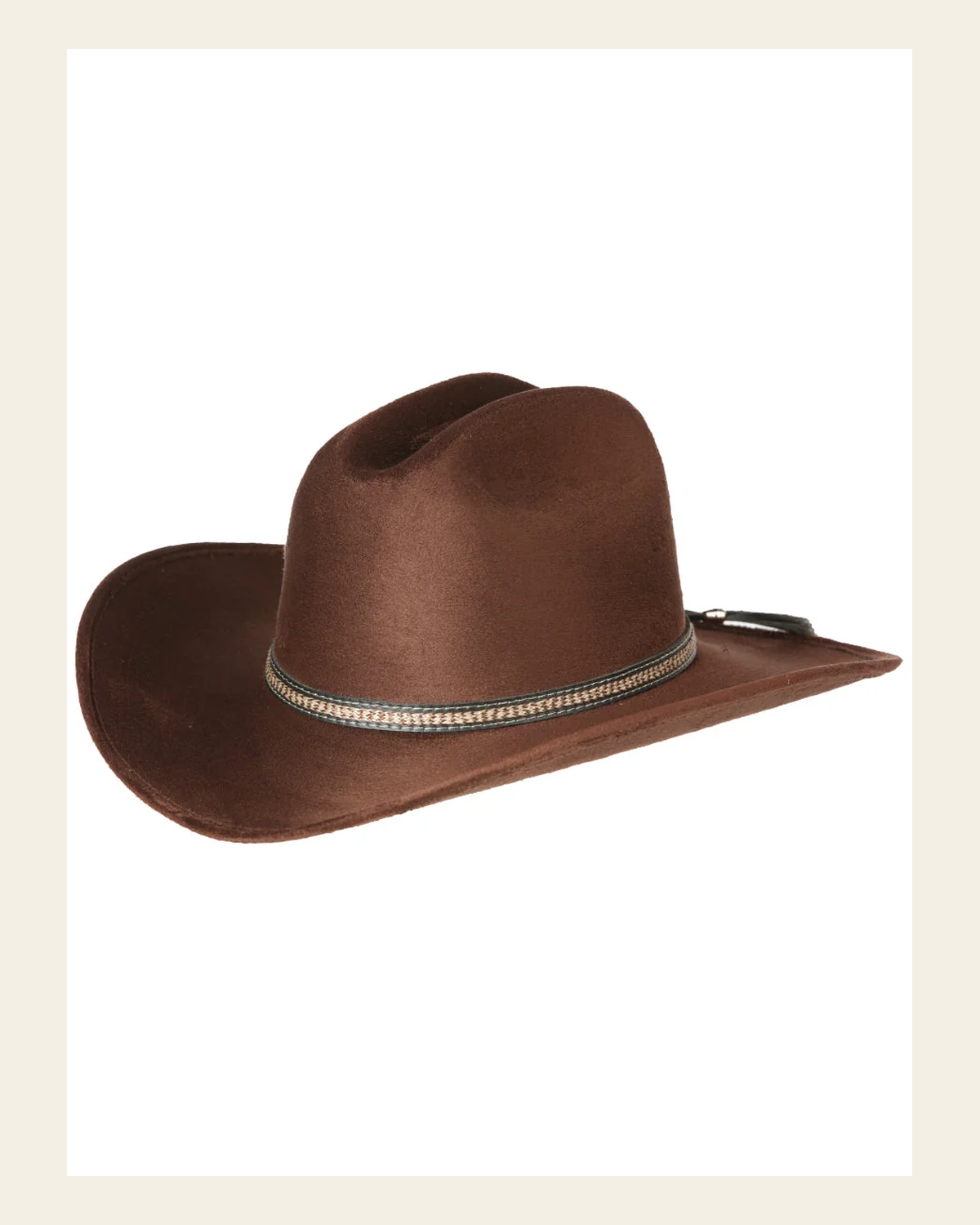 El General Kids Unisex Suede Western Cowboy Hat - Dark Brown 44246 on a warm cream background
