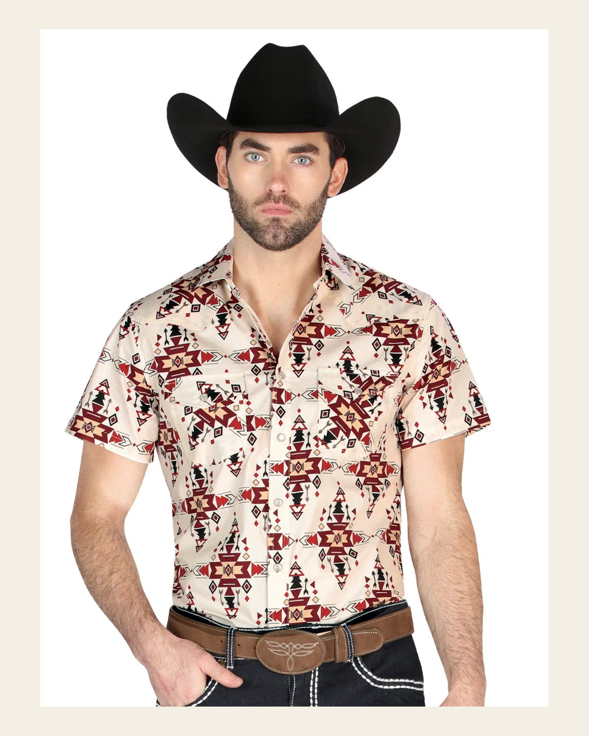 El General Western Shirt - Ivory 44448 on a warm cream background
