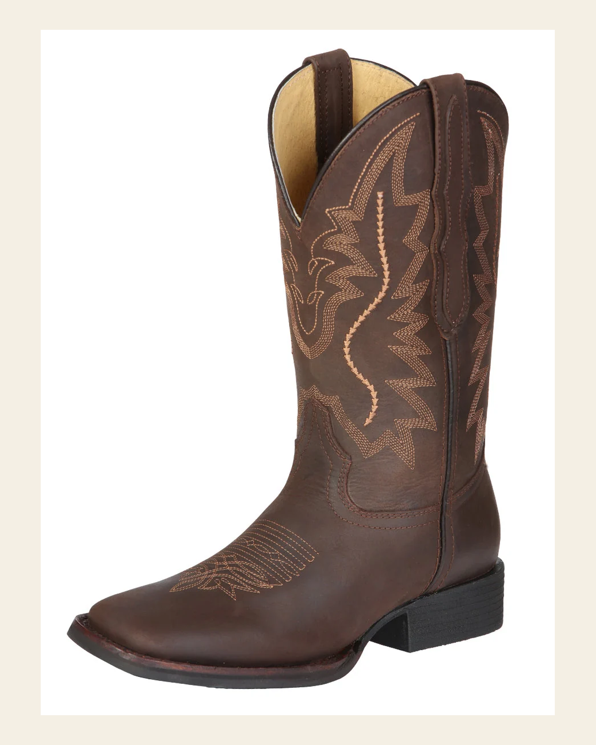 El General Women’s Rodeo Boots - Brown 45802 on a warm cream background
