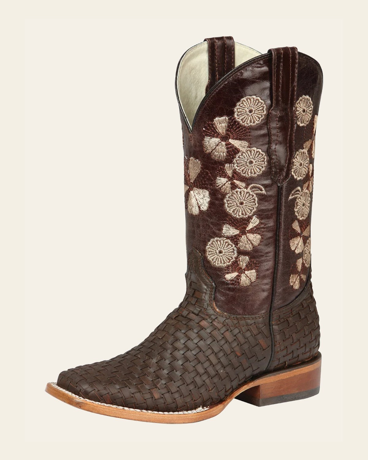 El General Women’s Rodeo Boots Petatillo - Brown 44855 on a warm cream background