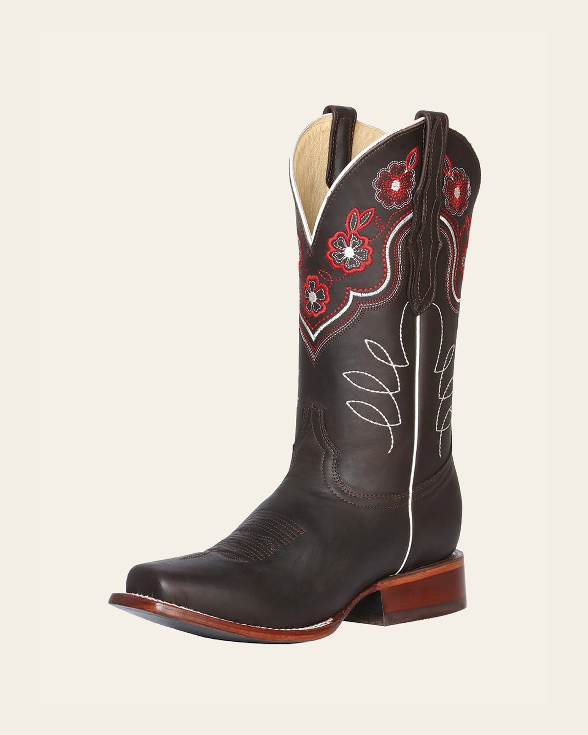 El General Womens Rodeo Boot- Dark Chocolate 42981 on a warm cream background