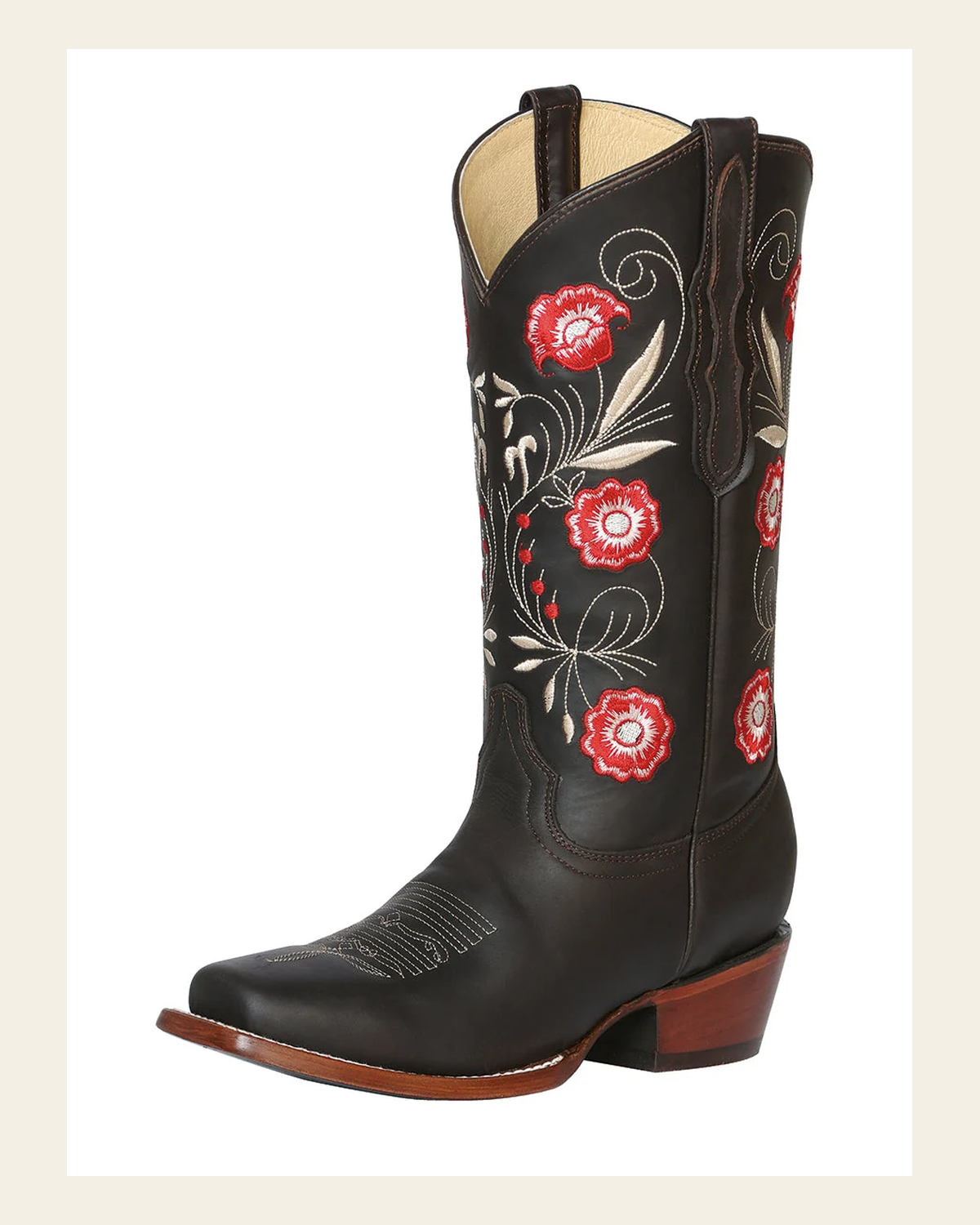 El General Womens Rodeo Boot- Dark Chocolate 42982 on a warm cream background