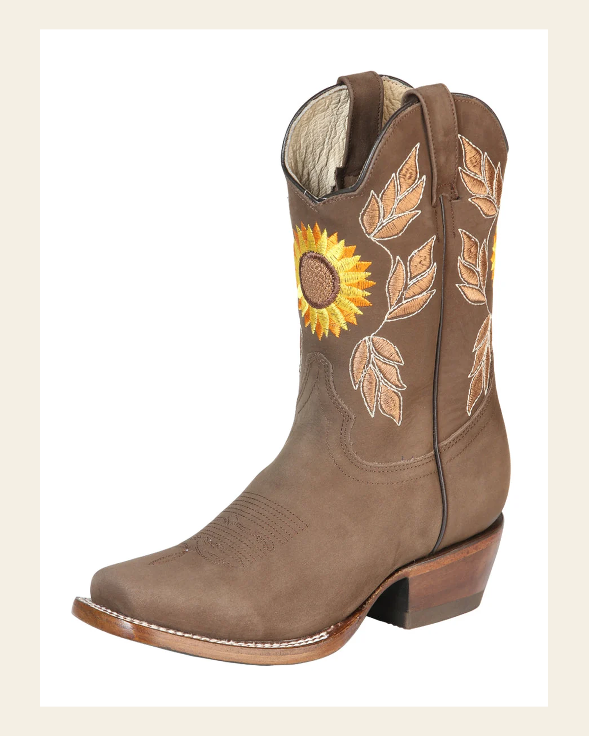 El General Womens Rodeo Boot - Nobuck Camel 51164 on a warm cream background