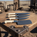 4-Piece Damascus chef Knife Set with White Camel Bone Handles