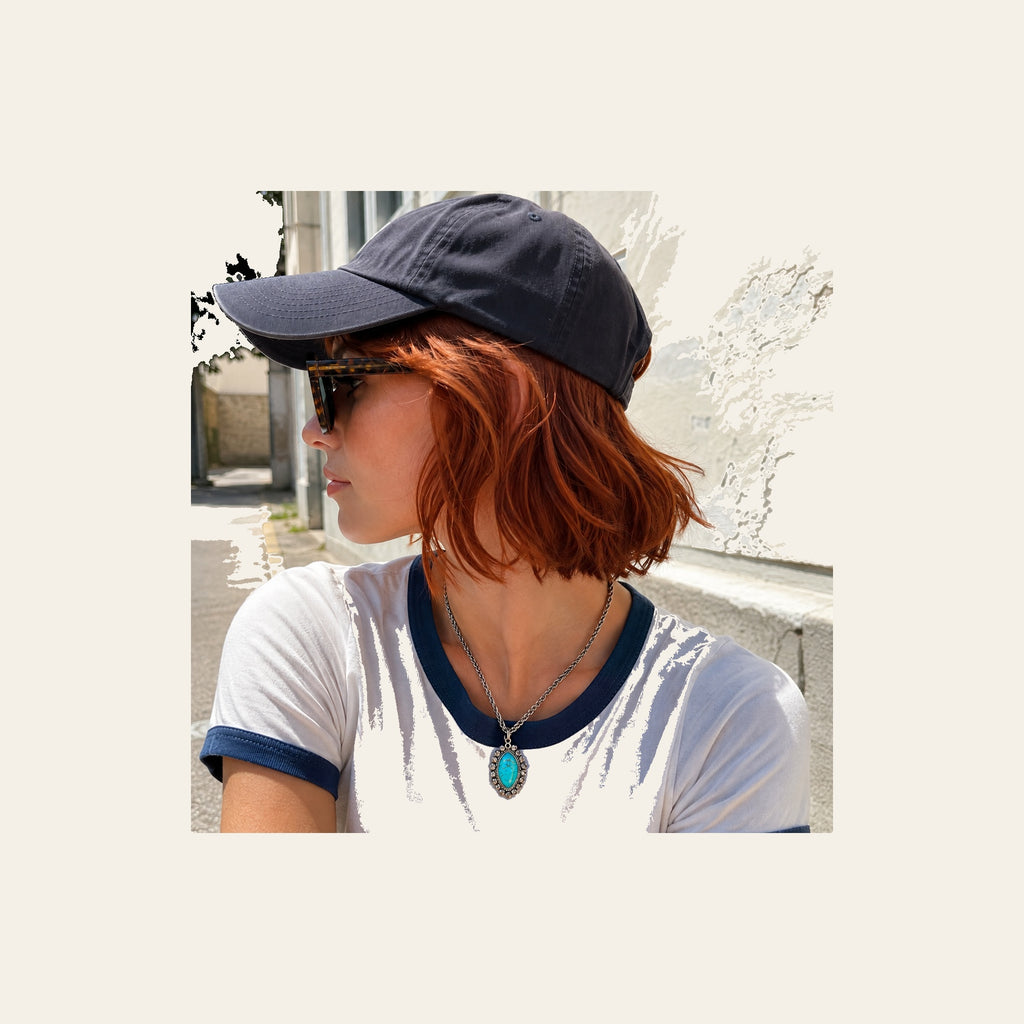 Ellipse Fashion Turquoise Pendant Necklace