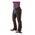 Tough1 Suede Leather Equitation Chaps With Fringes Brown X Small