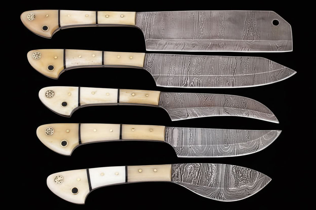 EST Custom Handmade Damascus Steel Beautiful 5Pcs. Kitch DK-0011