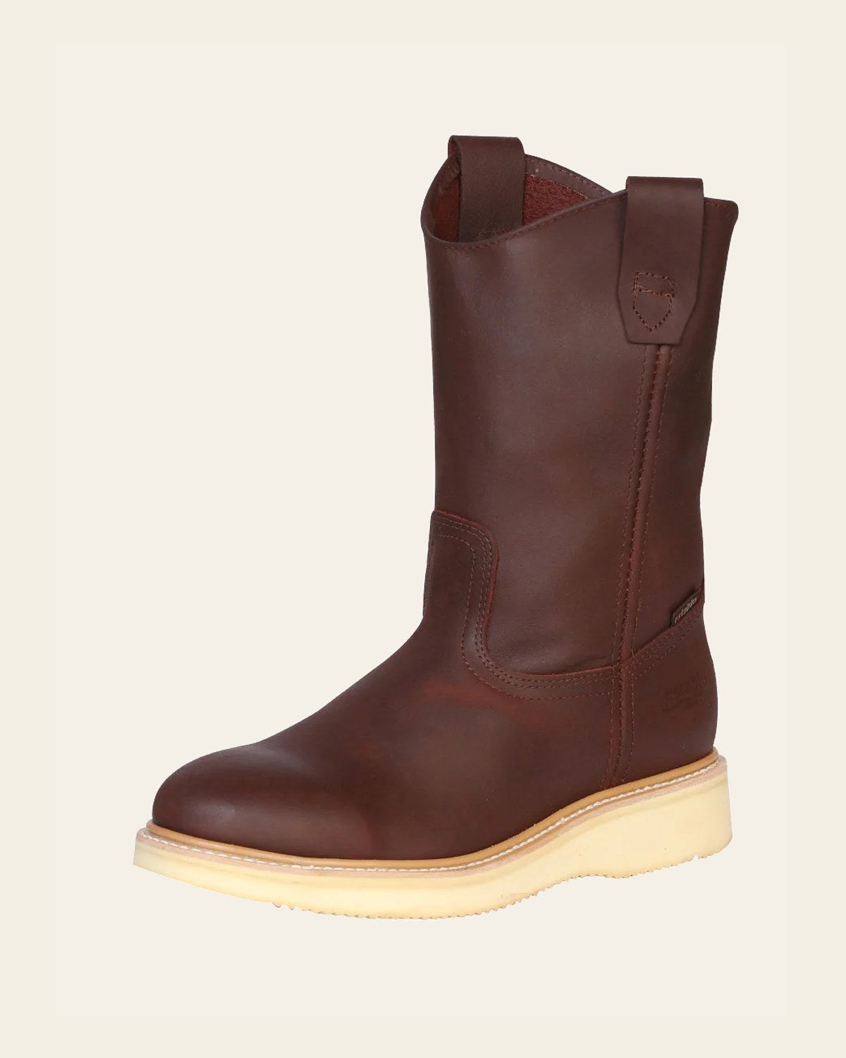 ESTABLO Men’s Leather Work Boot - Made in Mexico - Grasso Shedron 318 on a warm cream background