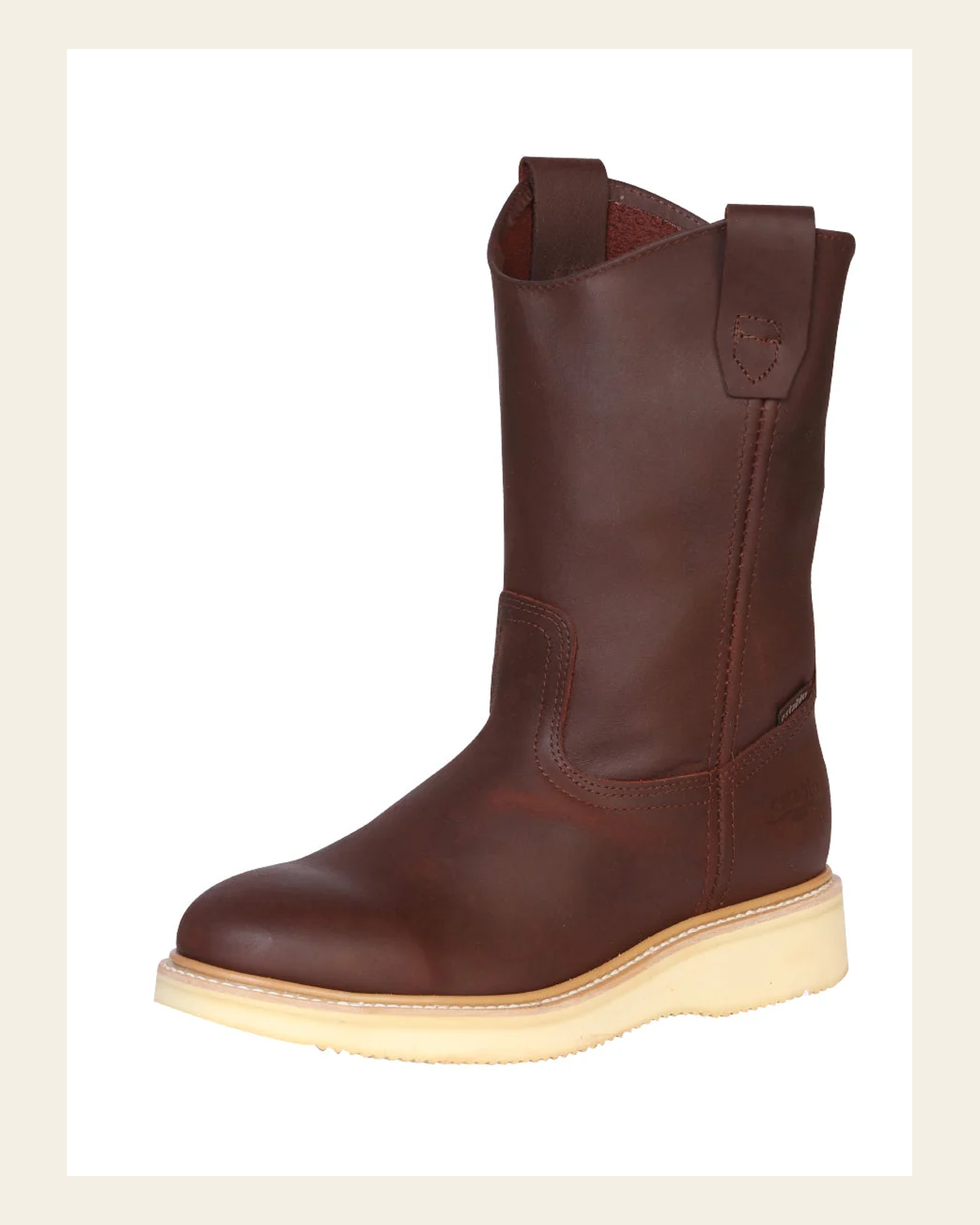 ESTABLO Men’s Leather Work Boot - Made in Mexico - Grasso Shedron 318 on a warm cream background
