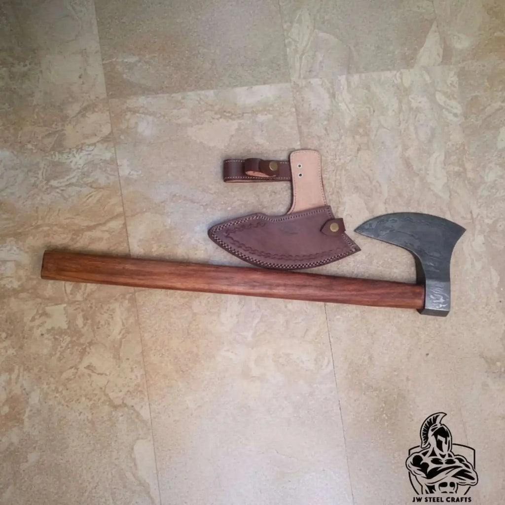 Hook Claw Damascus Axe with Rosewood Handle for Wood Processing