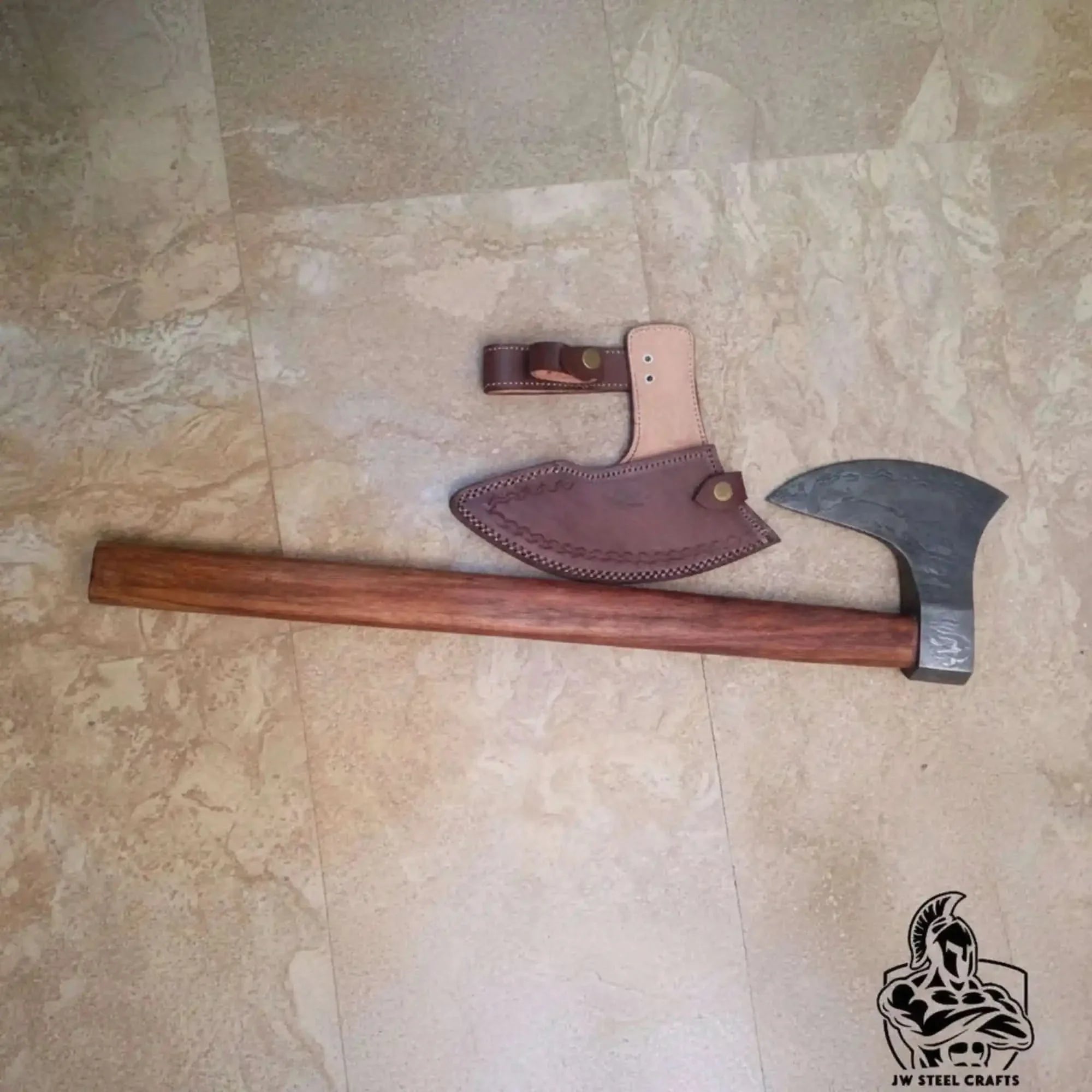Hook Claw Damascus Axe with Rosewood Handle for Wood Processing