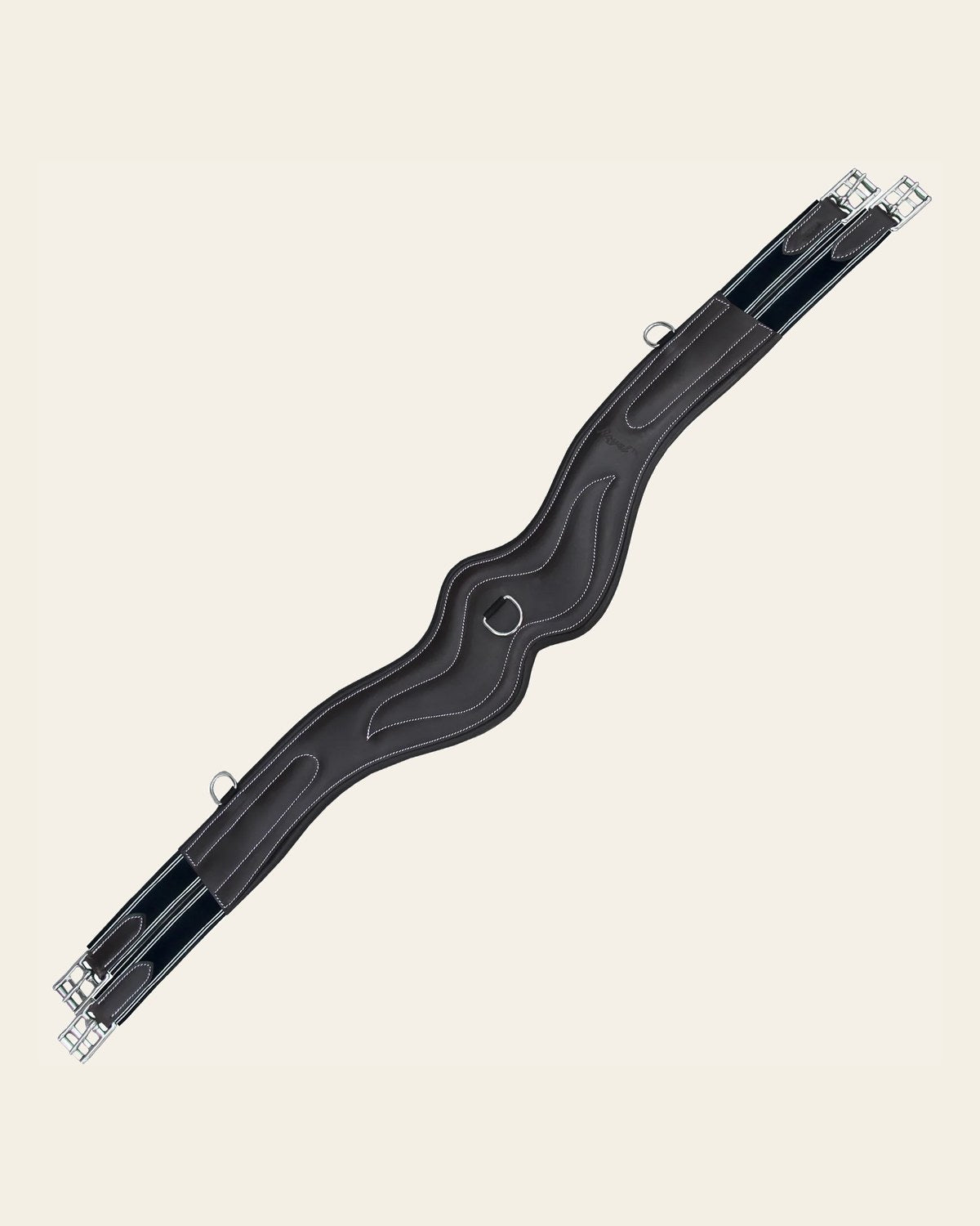 ExionPro 'AdaptLine' Wave Girth - Navy Blue Elastic with White Lines on a warm cream background