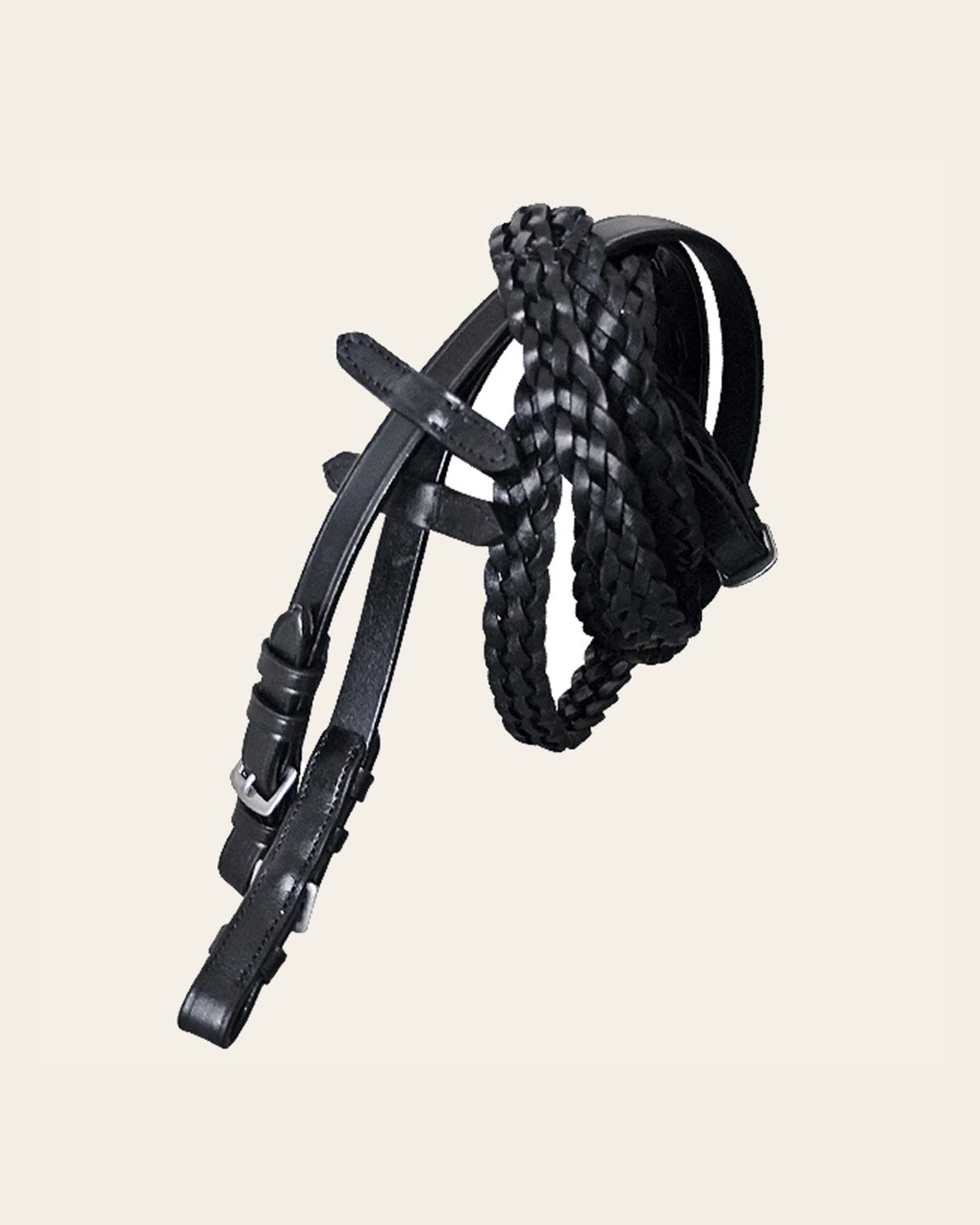 ExionPro Braided Reins on a warm cream background