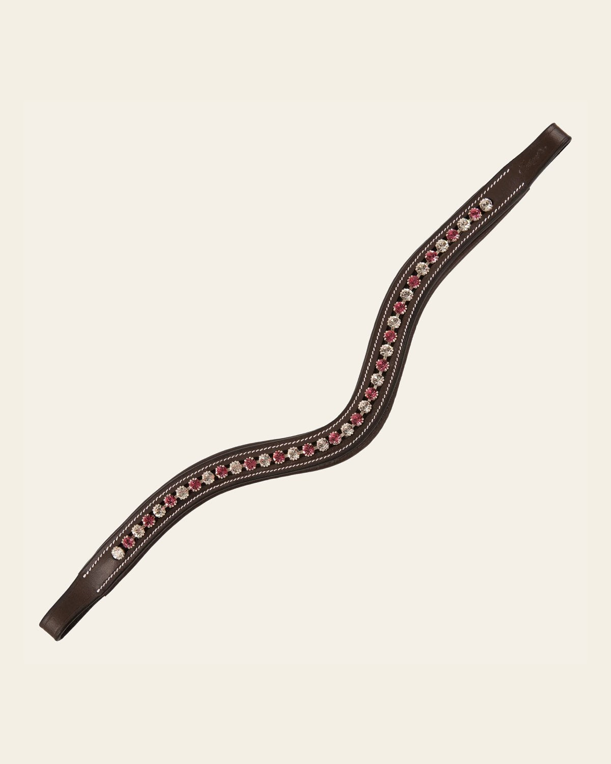 ExionPro Designer White & Pink linked Crystal Browband on a warm cream background